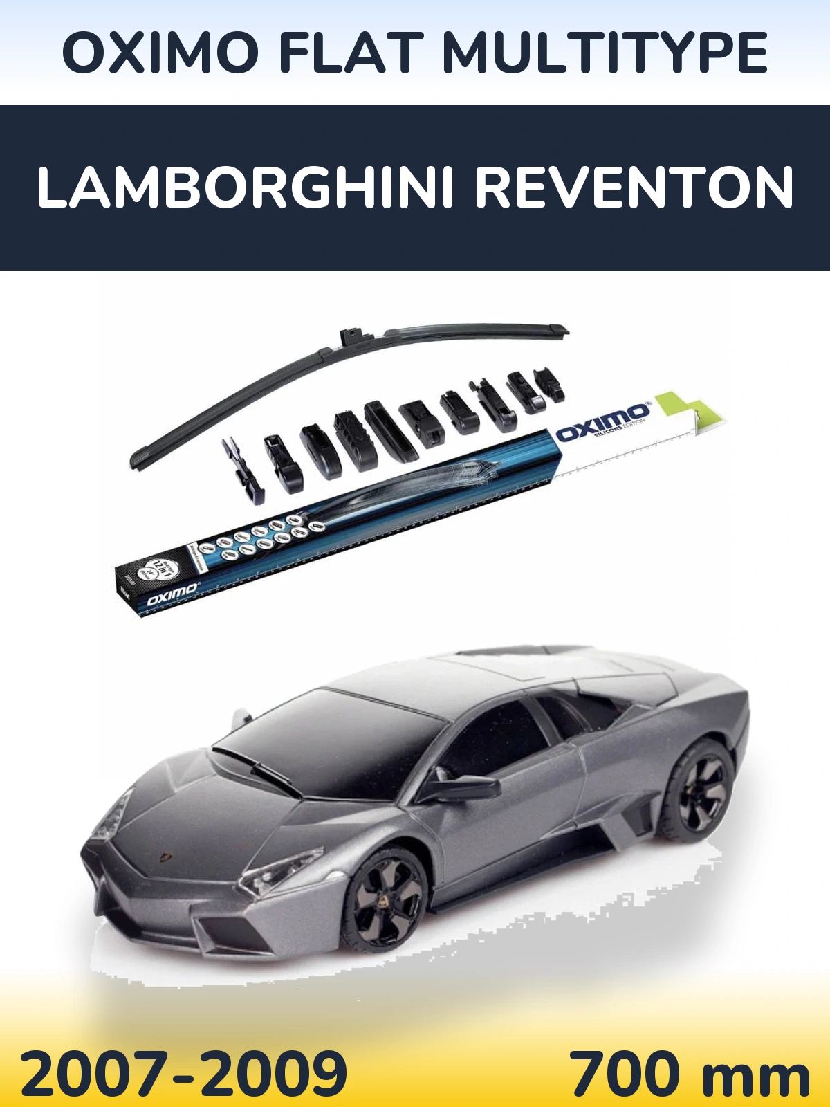Front wiper blade Oximo Flat MultiTipse 700 mm for Lamborghini Reventon 2007-2009