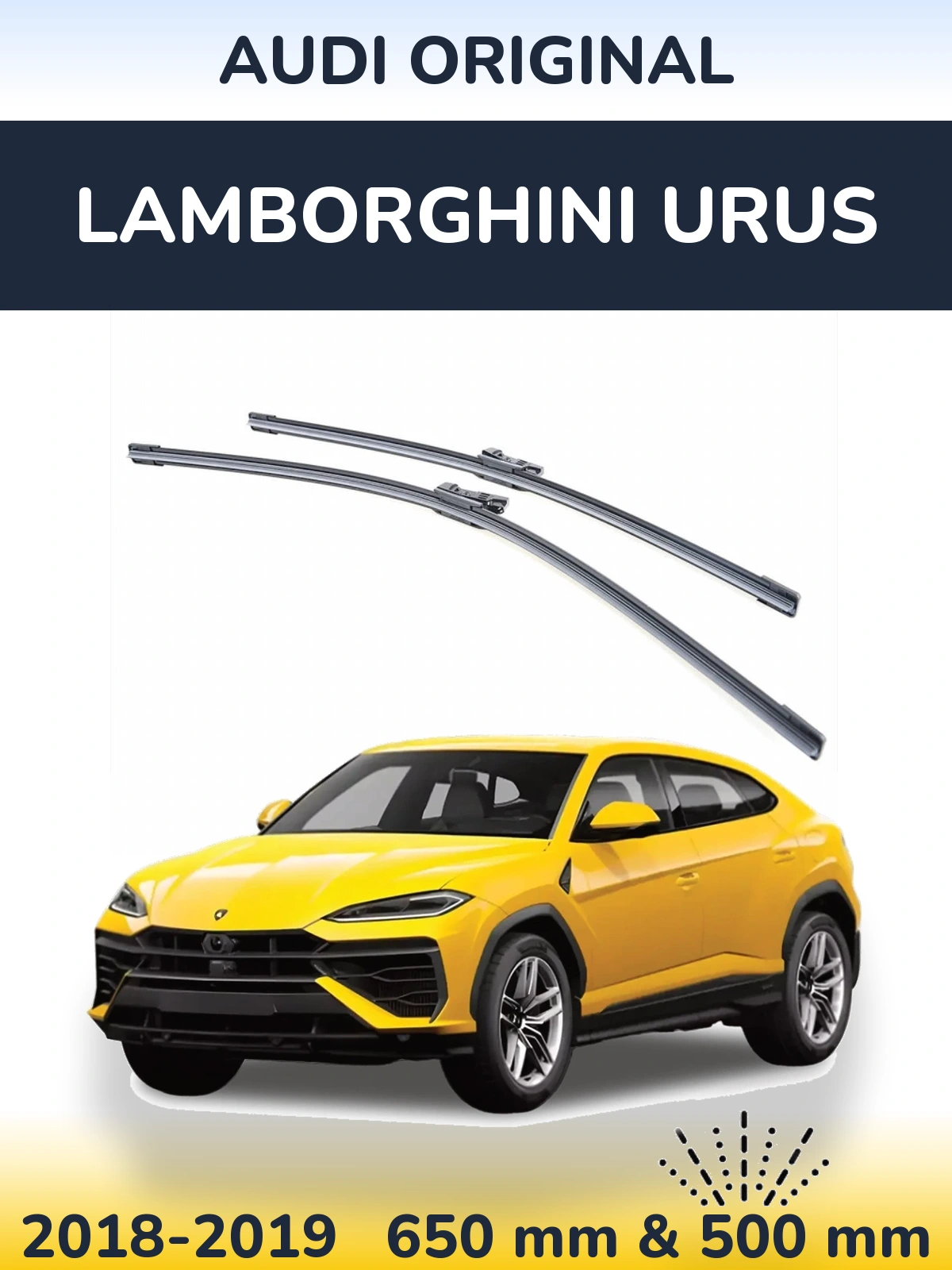 Front wiper blade set Audi OEM Audi Original 650 & 500 mm for Lamborghini Urus 2018-2019