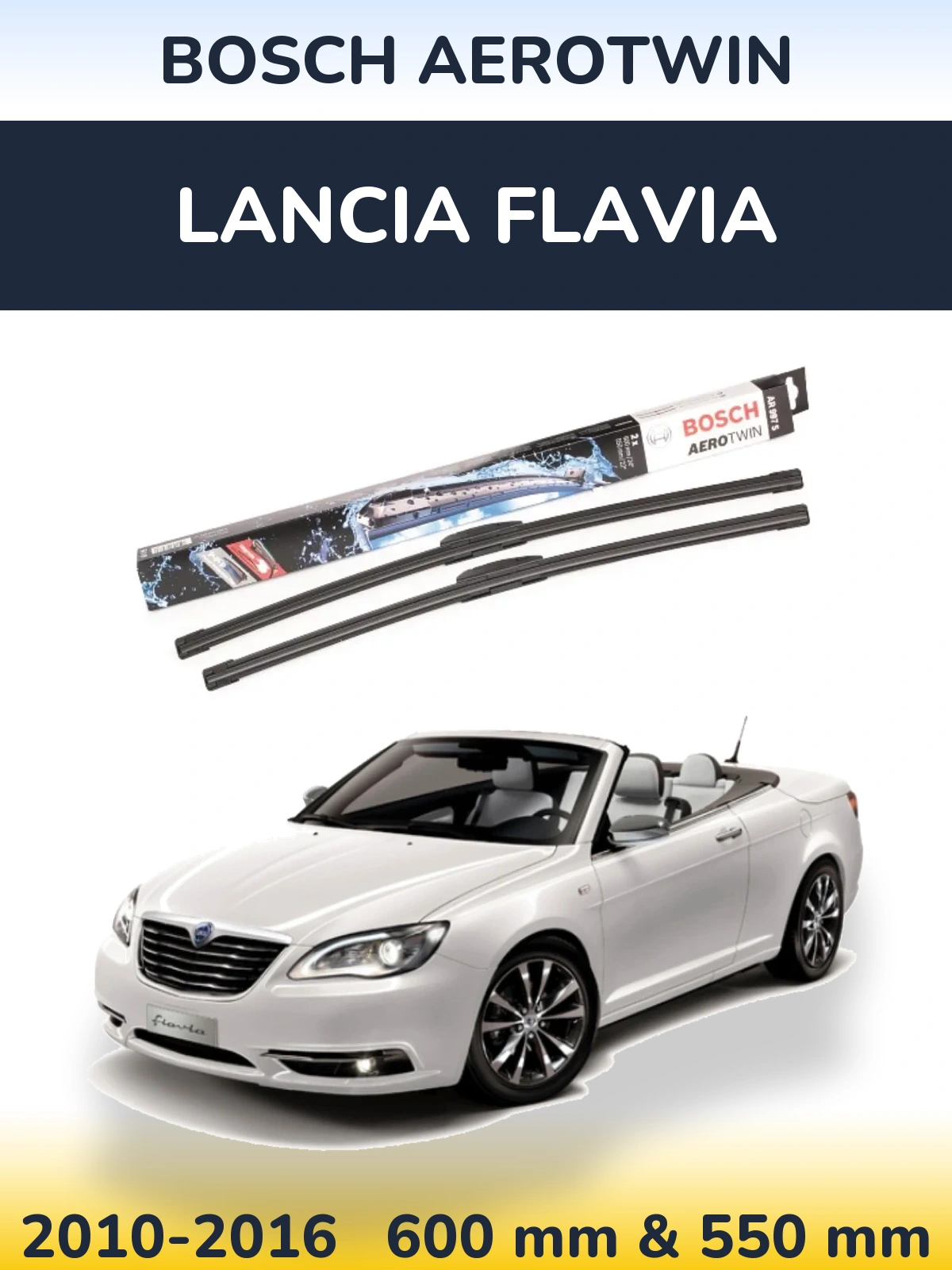 Комплект передніх щіток BOSCH AeroTwin 600 & 550 мм для Lancia Flavia 2010-2016