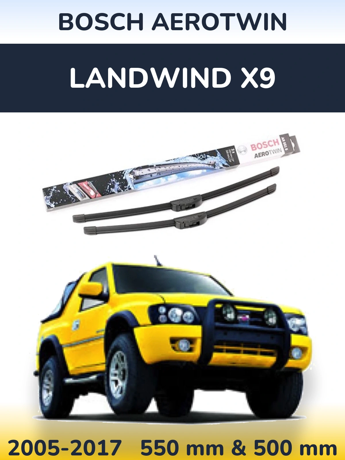 Комплект передніх щіток BOSCH AeroTwin 550 & 500 мм для Landwind X9 2005-2017
