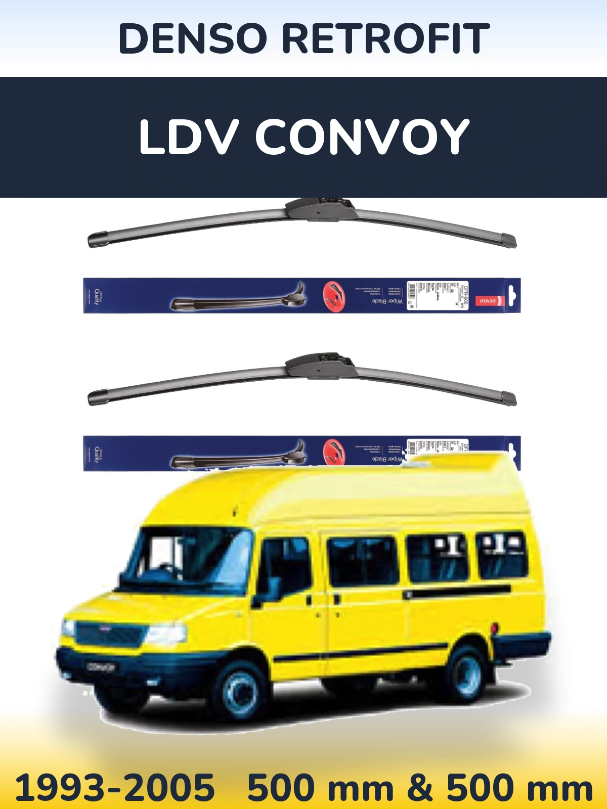 Комплект передних дворников Denso Retrofit 500 & 500 мм для LDV Convoy 1993-2005