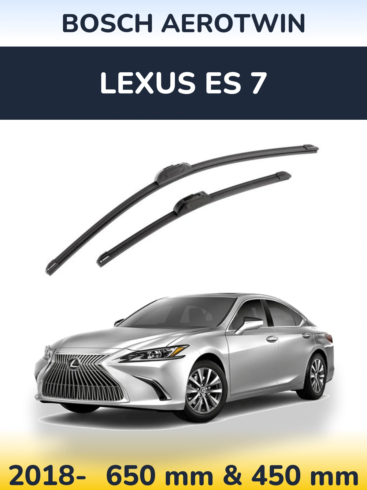 Комплект передних дворников BOSCH AeroTwin 650 & 450 мм для Lexus ES 7 2018-2026