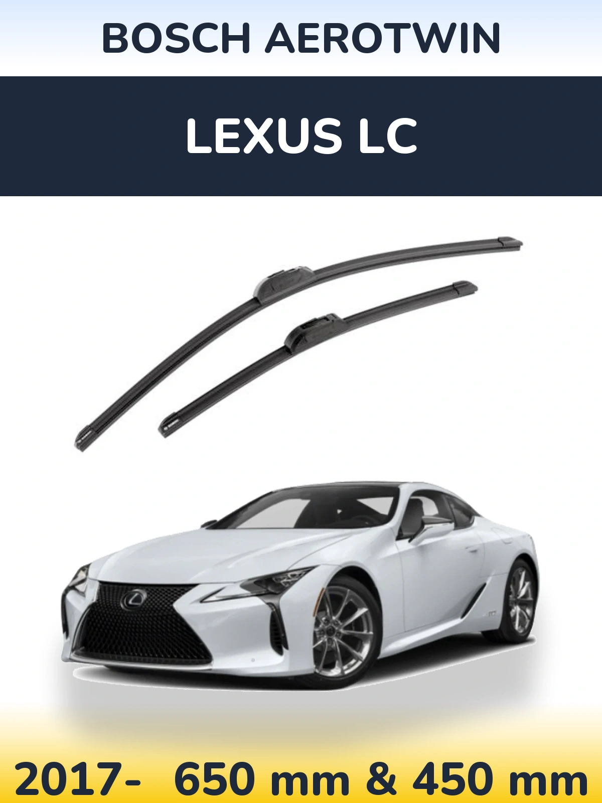 Комплект передніх щіток BOSCH AeroTwin 650 & 450 мм для Lexus LC 2017-2026
