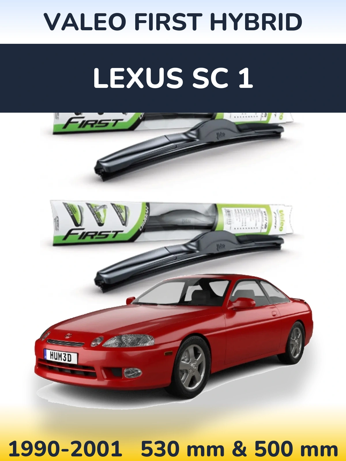 Комплект передних дворников Valeo First Hybrid 530 & 500 мм для Lexus SC 1 1990-2001