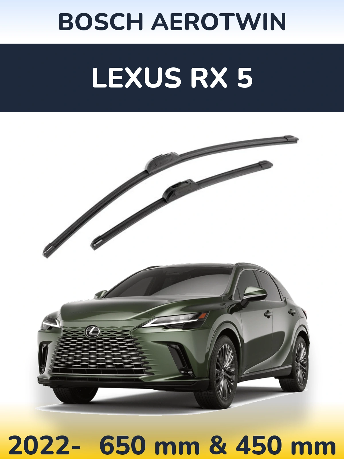 Комплект передних дворников BOSCH AeroTwin 650 & 450 мм для Lexus RX 5 2022-2026