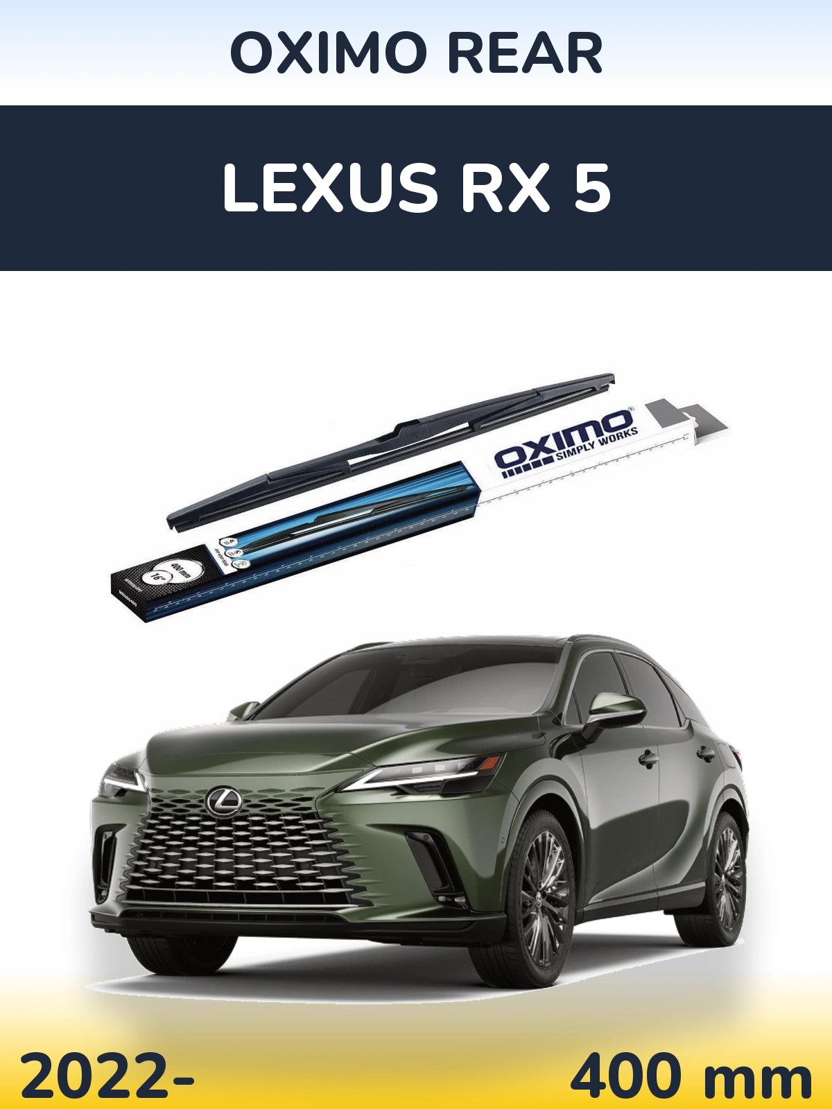 Rear wiper blade Oximo Rear 400 mm for Lexus RX 5 2022-2026