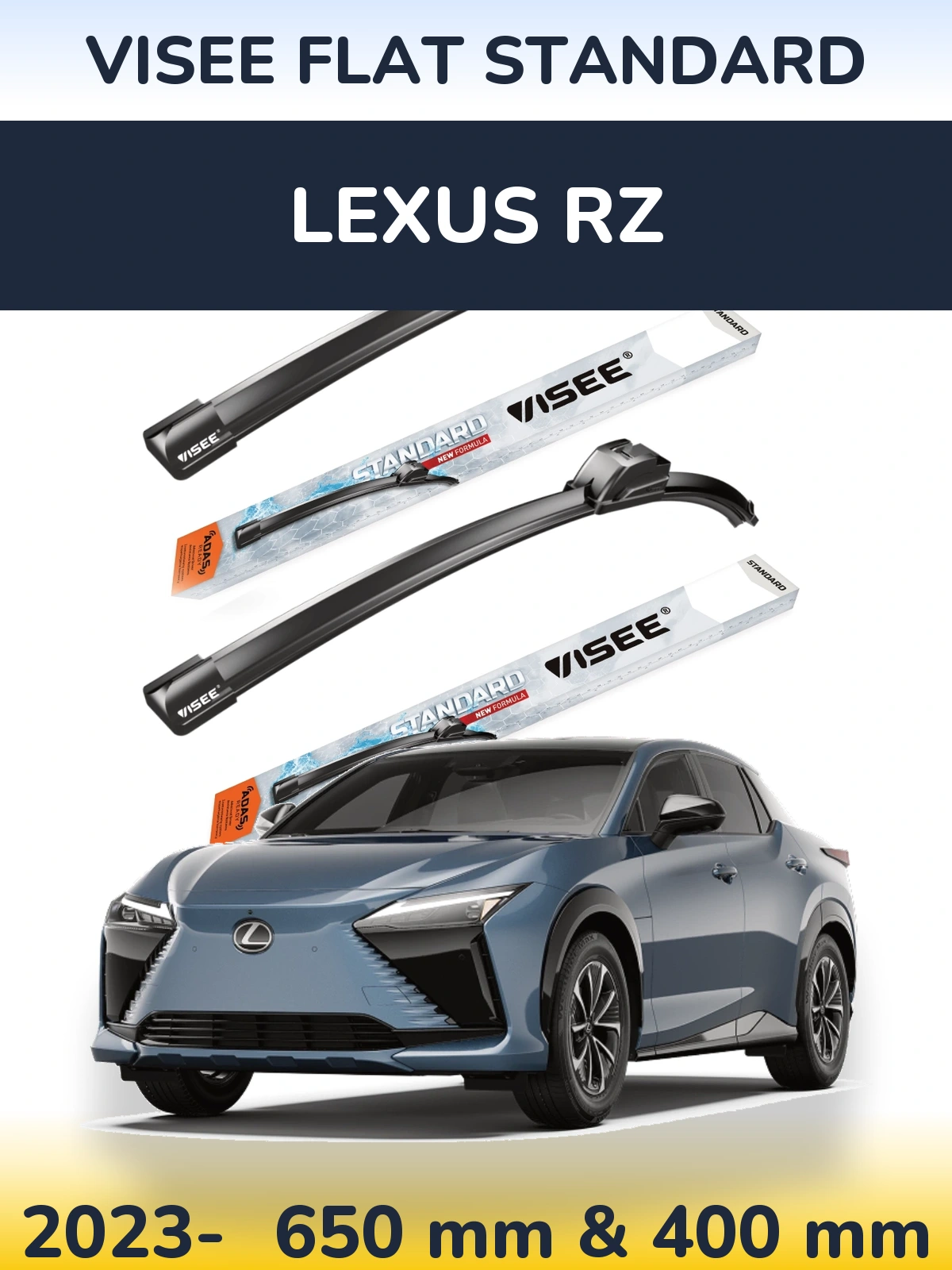 Комплект передних дворников VISEE FLAT STANDARD 650 & 400 мм для Lexus RZ 2023-2026