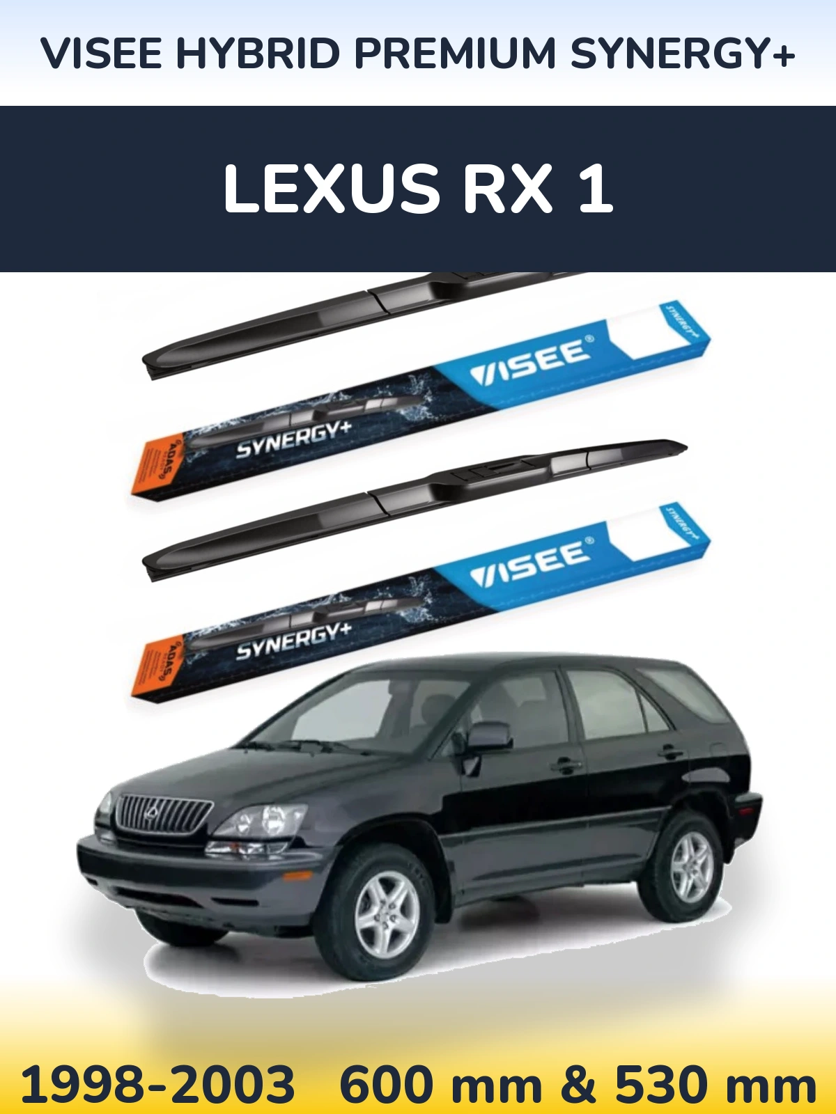 Комплект передних дворников VISEE HYBRID PREMIUM SYNERGY+ 600 & 530 мм для Lexus RX 1 1998-2003