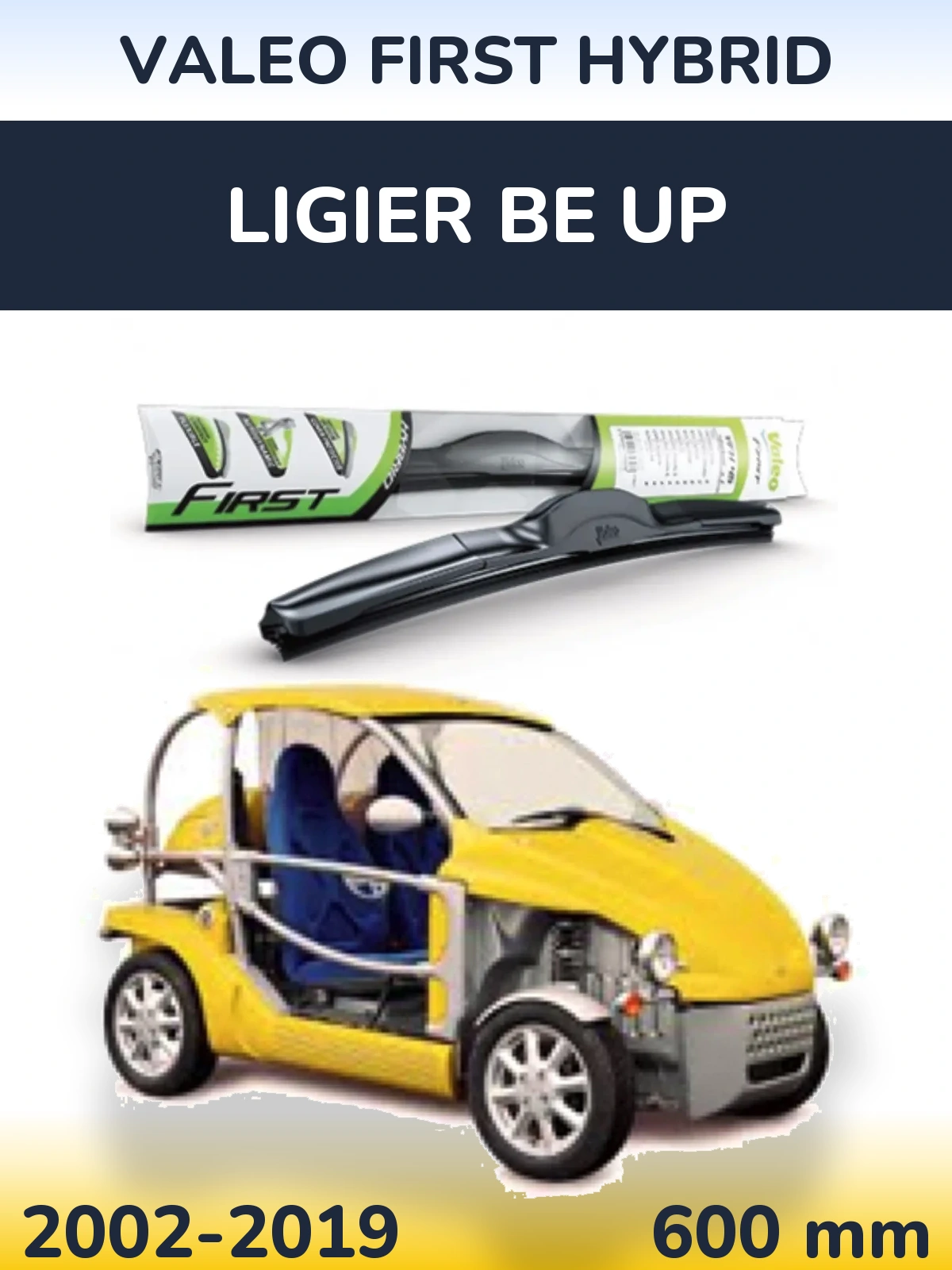Передний дворник Valeo First Hybrid 600 мм для Ligier Be Up 2002-2019
