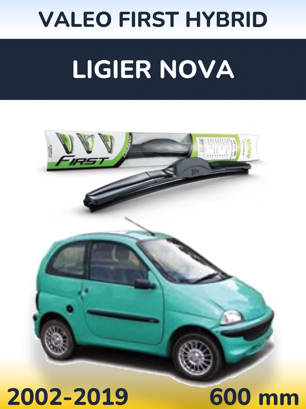 Передний дворник Valeo First Hybrid 600 мм для Ligier Nova 2002-2019