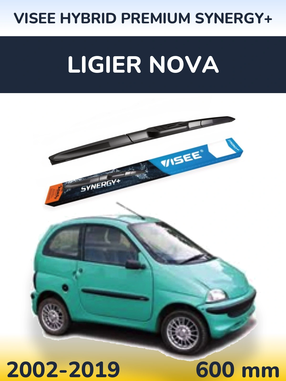 Передний дворник VISEE HYBRID PREMIUM SYNERGY+ 600 мм для Ligier Nova 2002-2019