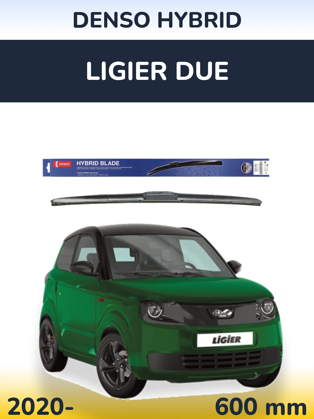 Передня щітка Denso Hybrid 600 мм для Ligier Due 2020-2026