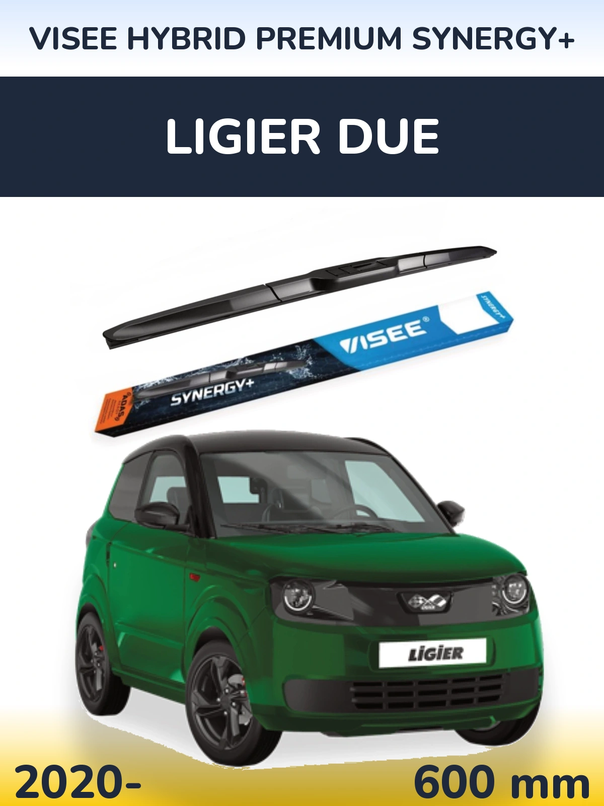 Передний дворник VISEE HYBRID PREMIUM SYNERGY+ 600 мм для Ligier Due 2020-2026
