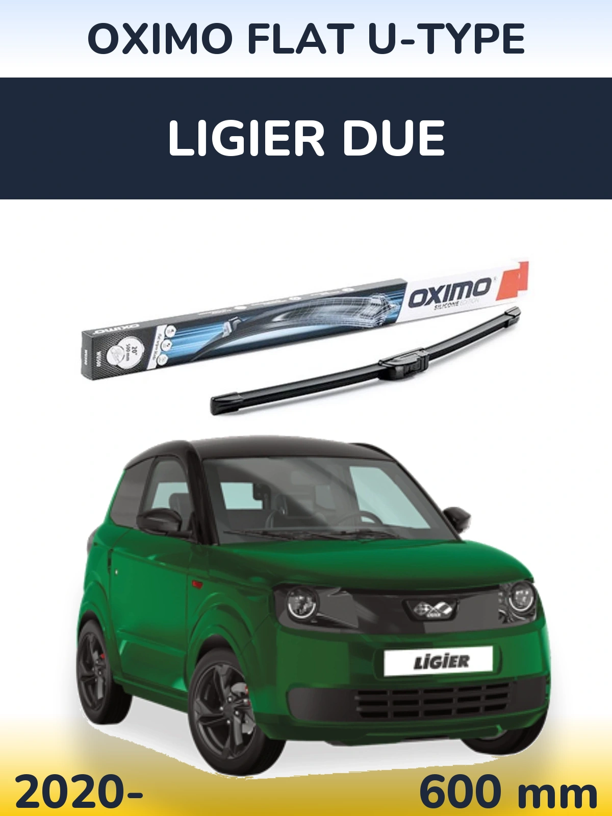 Передня щітка Oximo Flat U-type 600 мм для Ligier Due 2020-2026