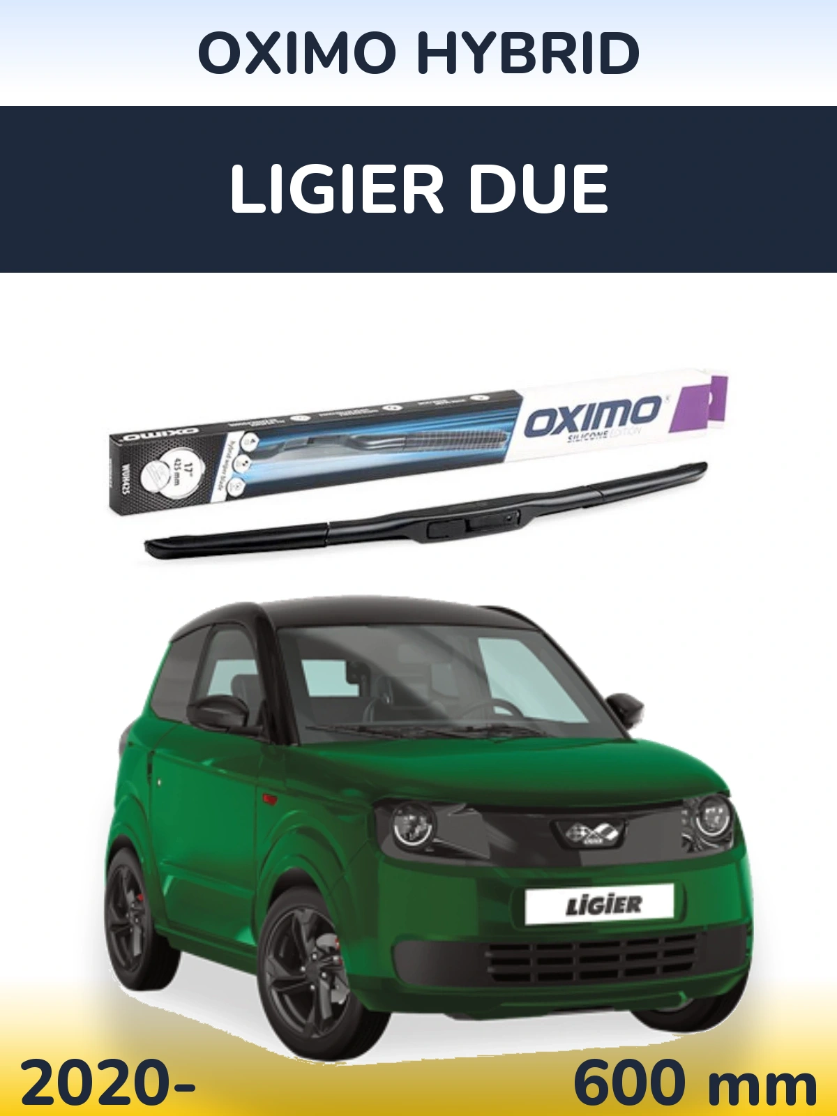 Передня щітка Oximo Hybrid 600 мм для Ligier Due 2020-2026