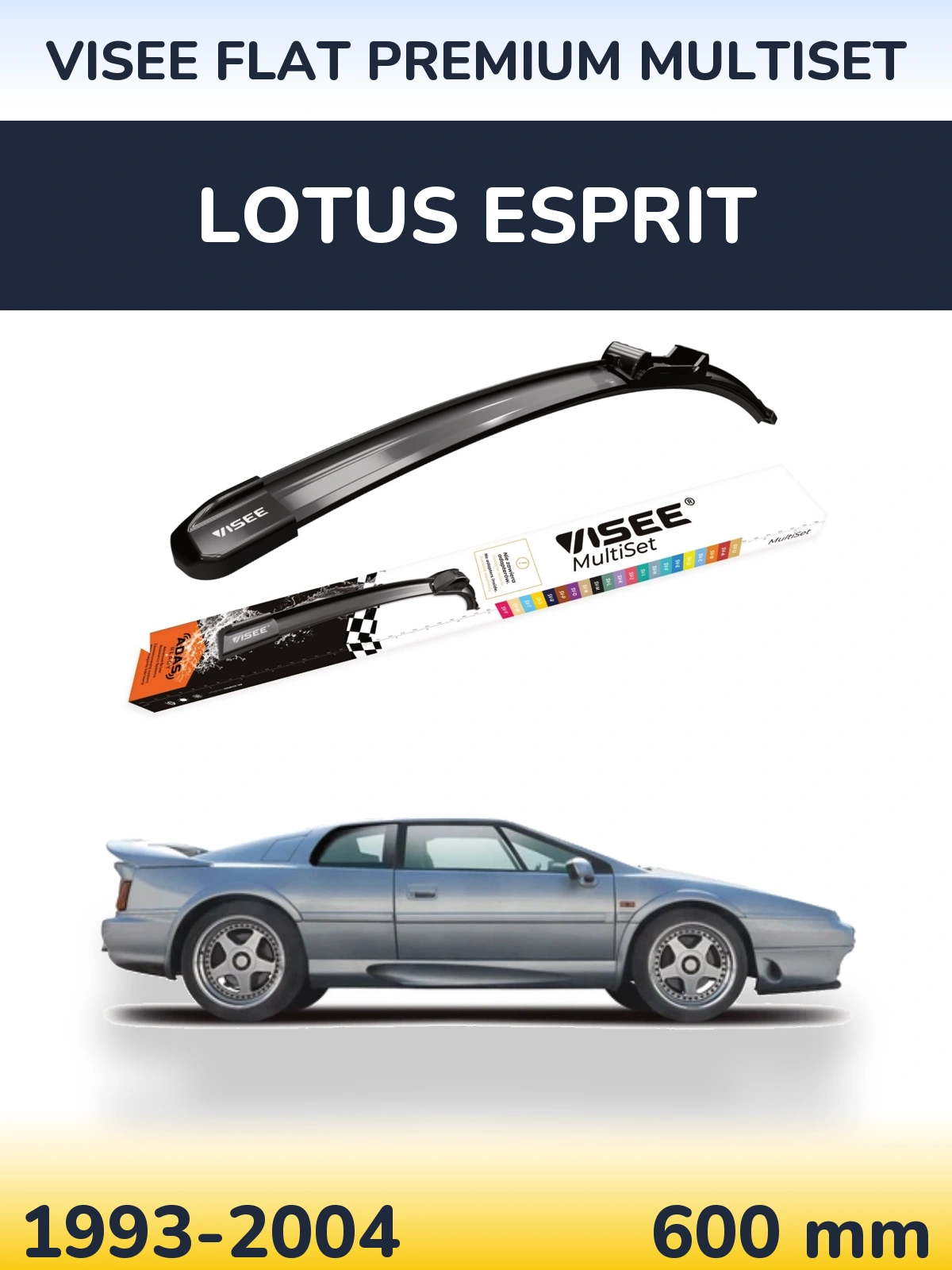 Front wiper blade VISEE FLAT PREMIUM MultiSet 600 mm for Lotus Esprit 1993-2004