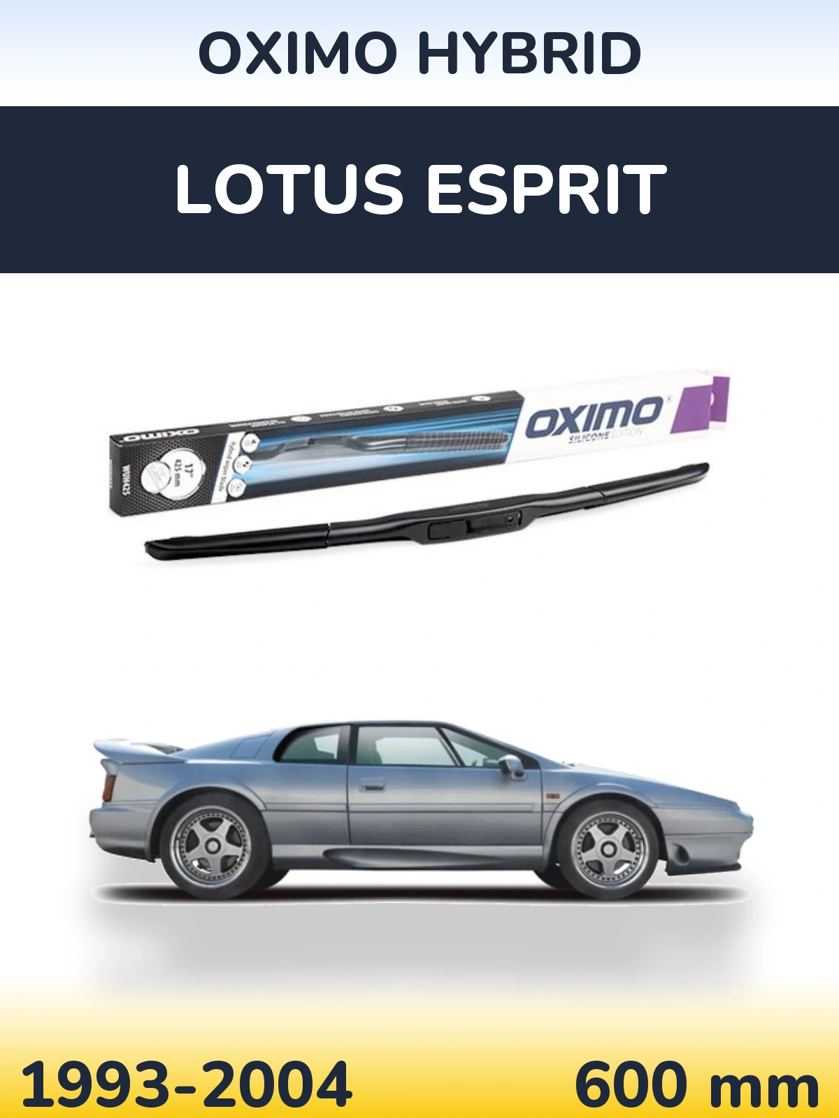 Front wiper blade Oximo Hybrid 600 mm for Lotus Esprit 1993-2004