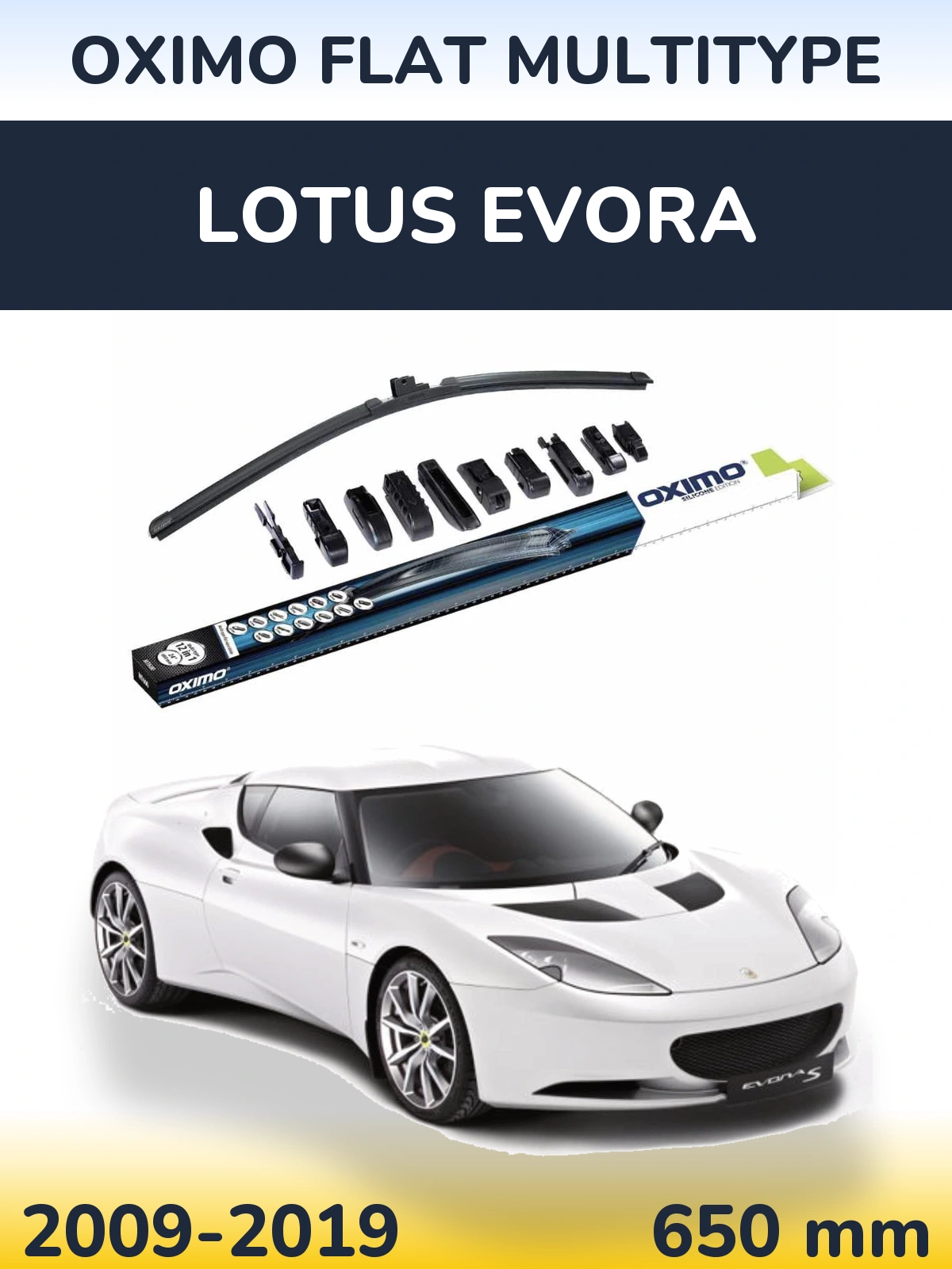 Front wiper blade Oximo Flat MultiTipse 650 mm for Lotus Evora 2009-2019