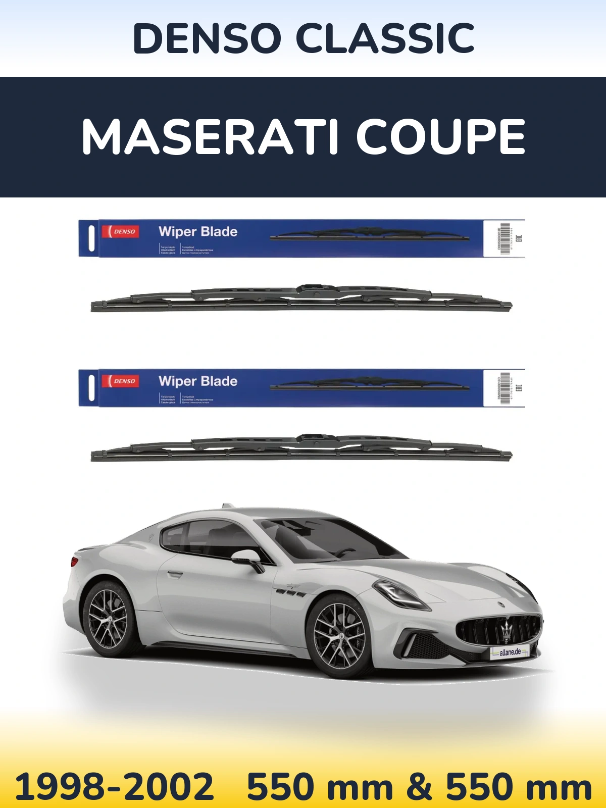 Комплект передніх щіток Denso Classic 550 & 550 мм для Maserati Coupe 1998-2002