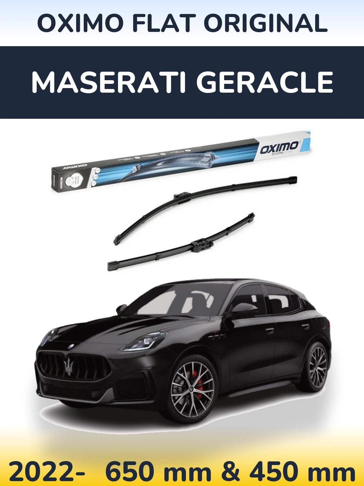 Комплект передних дворников Oximo Flat Original 650 & 450 мм для Maserati Geracle 2022-2026