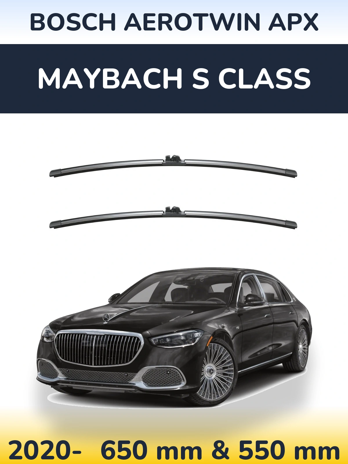 Комплект передніх щіток BOSCH AeroTwin APX 650 & 550 мм для Maybach S Class 2020-2026