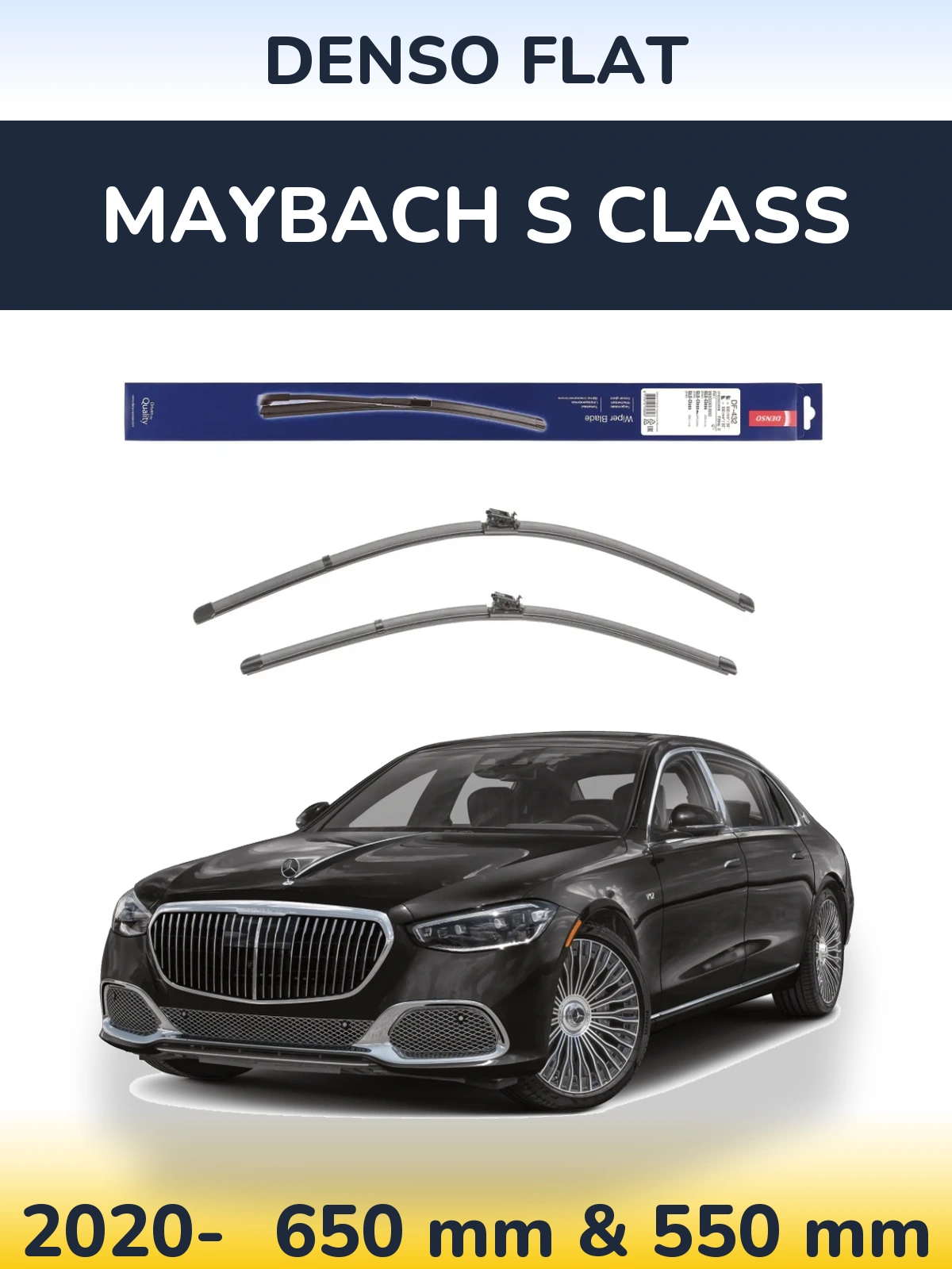 Комплект передніх щіток Denso Flat 650 & 550 мм для Maybach S Class 2020-2026