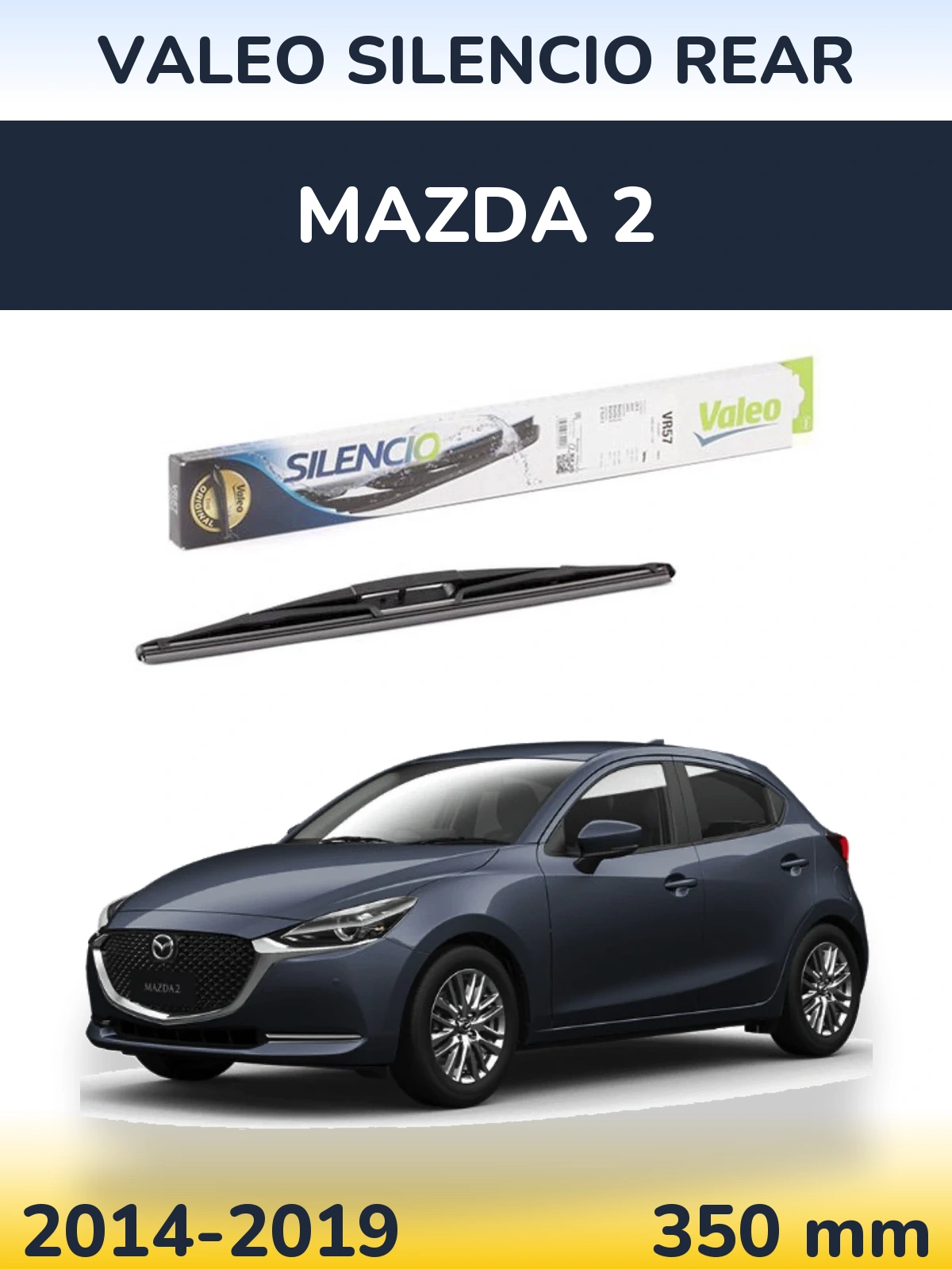 Rear wiper blade Valeo Silencio Rear 345 mm for Mazda 2 2014-2019