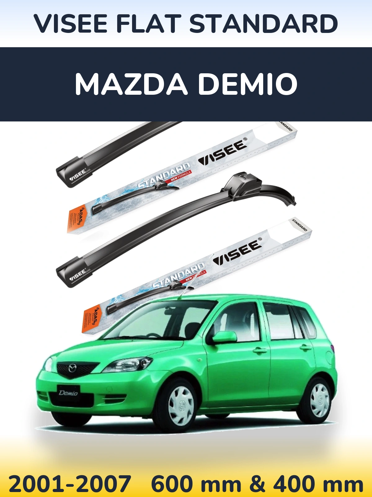 Комплект передніх щіток VISEE FLAT STANDARD 600 & 400 мм для Mazda Demio 2001-2007