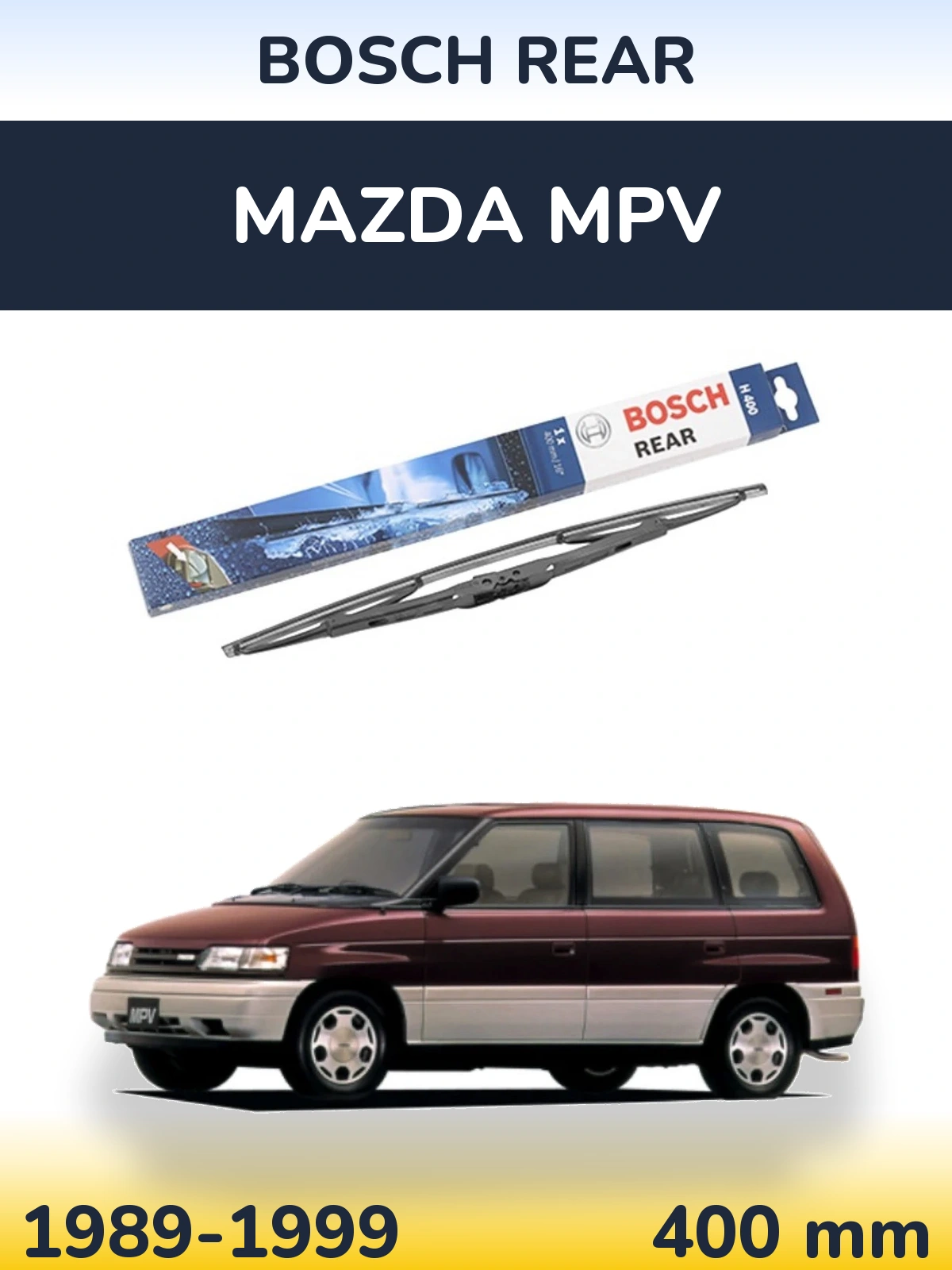 Rear wiper blade BOSCH Rear 400 mm for Mazda MPV 1989-1999