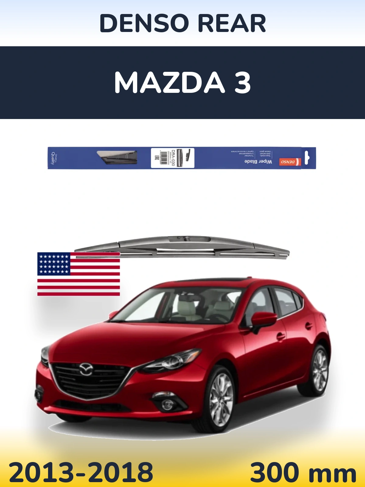 Rear wiper blade Denso Rear 300 mm for Mazda 3 2013-2018