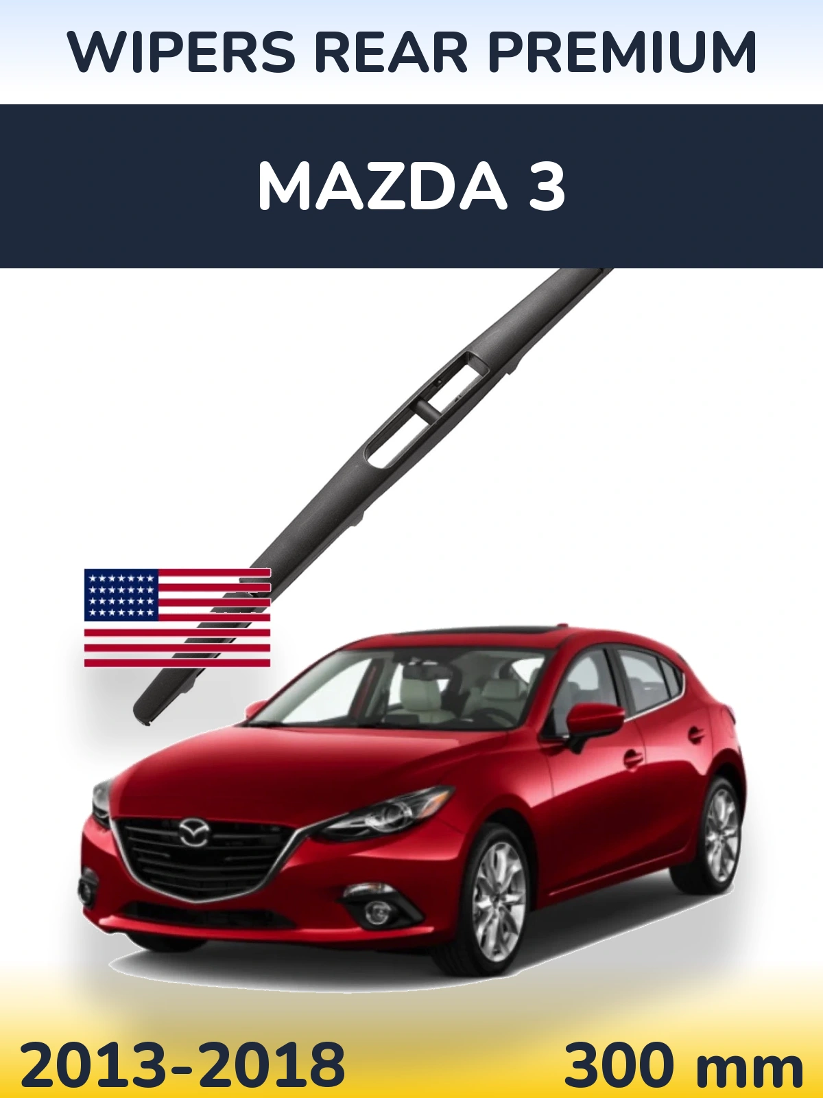 Rear wiper blade WIPERS REAR PREMIUM 300 mm for Mazda 3 2013-2018