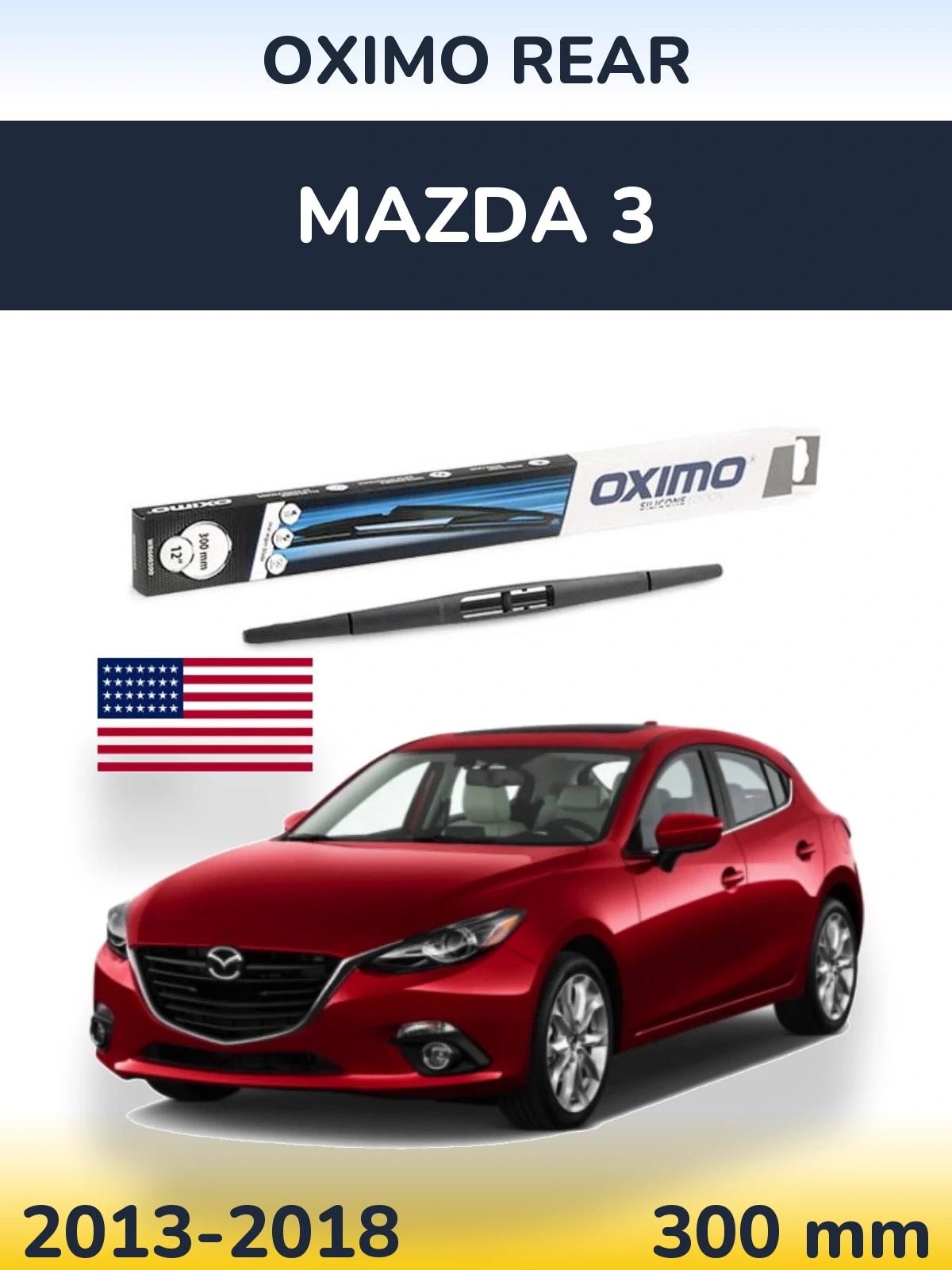 Rear wiper blade Oximo Rear 300 mm for Mazda 3 2013-2018