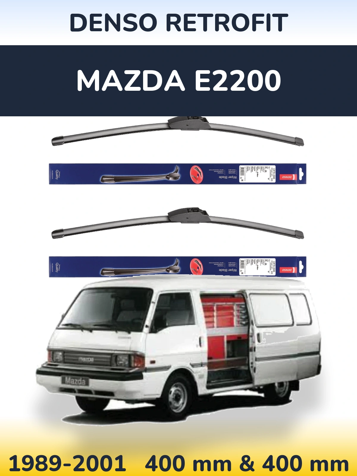 Комплект передних дворников Denso Retrofit 400 & 400 мм для Mazda E2200 1989-2001