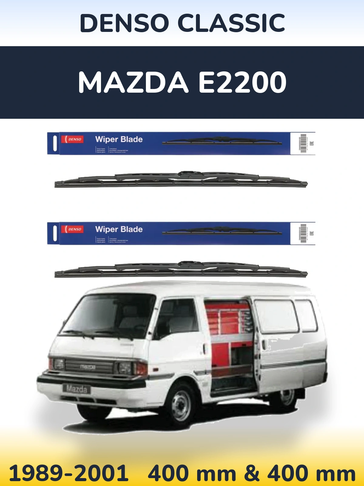 Комплект передних дворников Denso Classic 400 & 400 мм для Mazda E2200 1989-2001