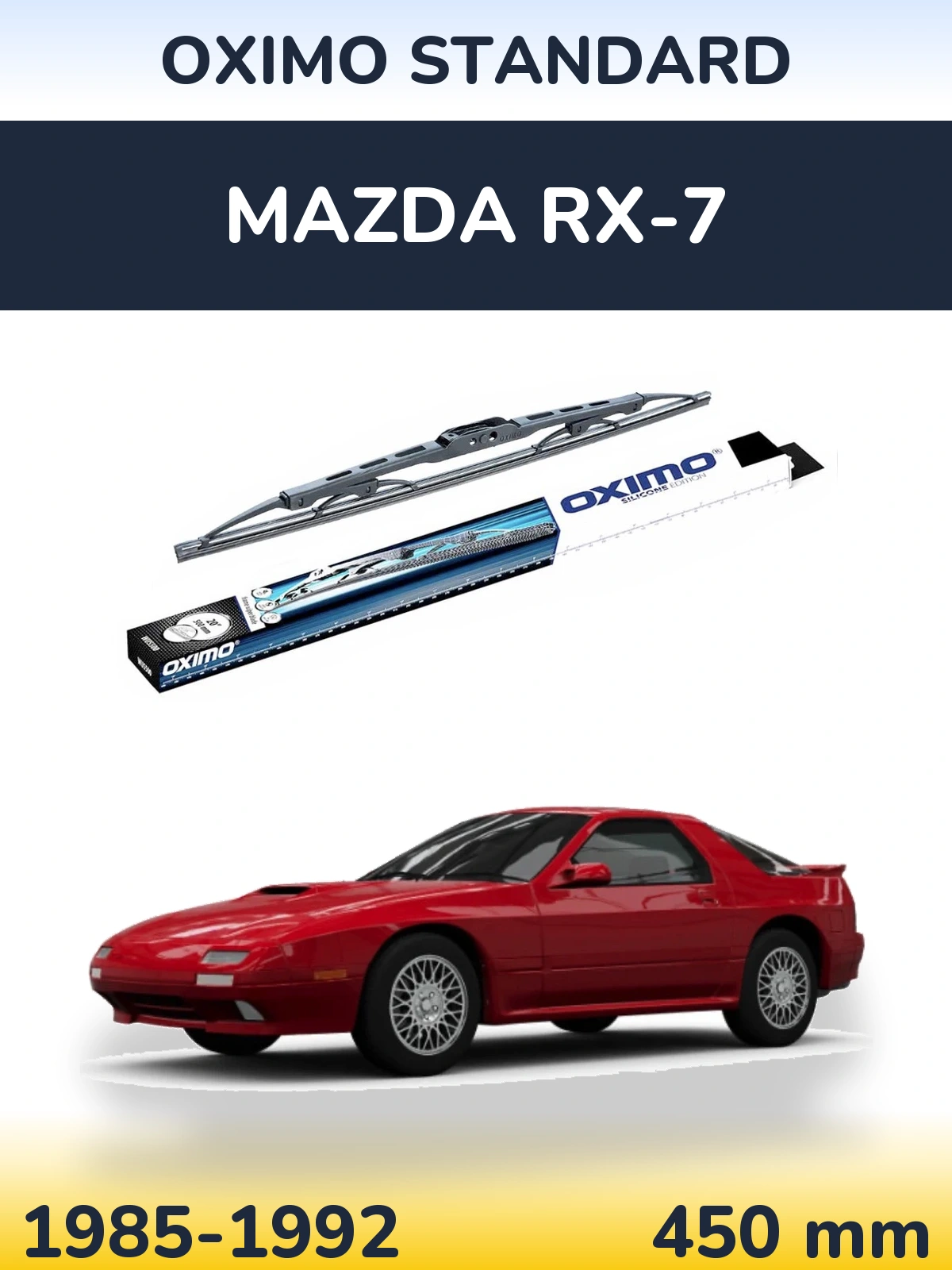 Rear wiper blade Oximo Standard 450 mm for Mazda RX-7 1985-1992