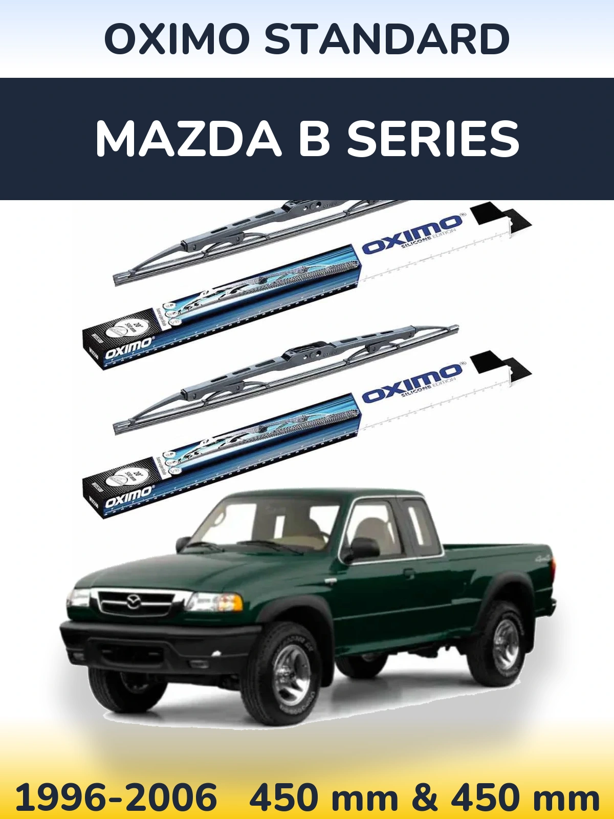 Комплект передніх щіток Oximo Standard 450 & 450 мм для Mazda B Series 1996-2006