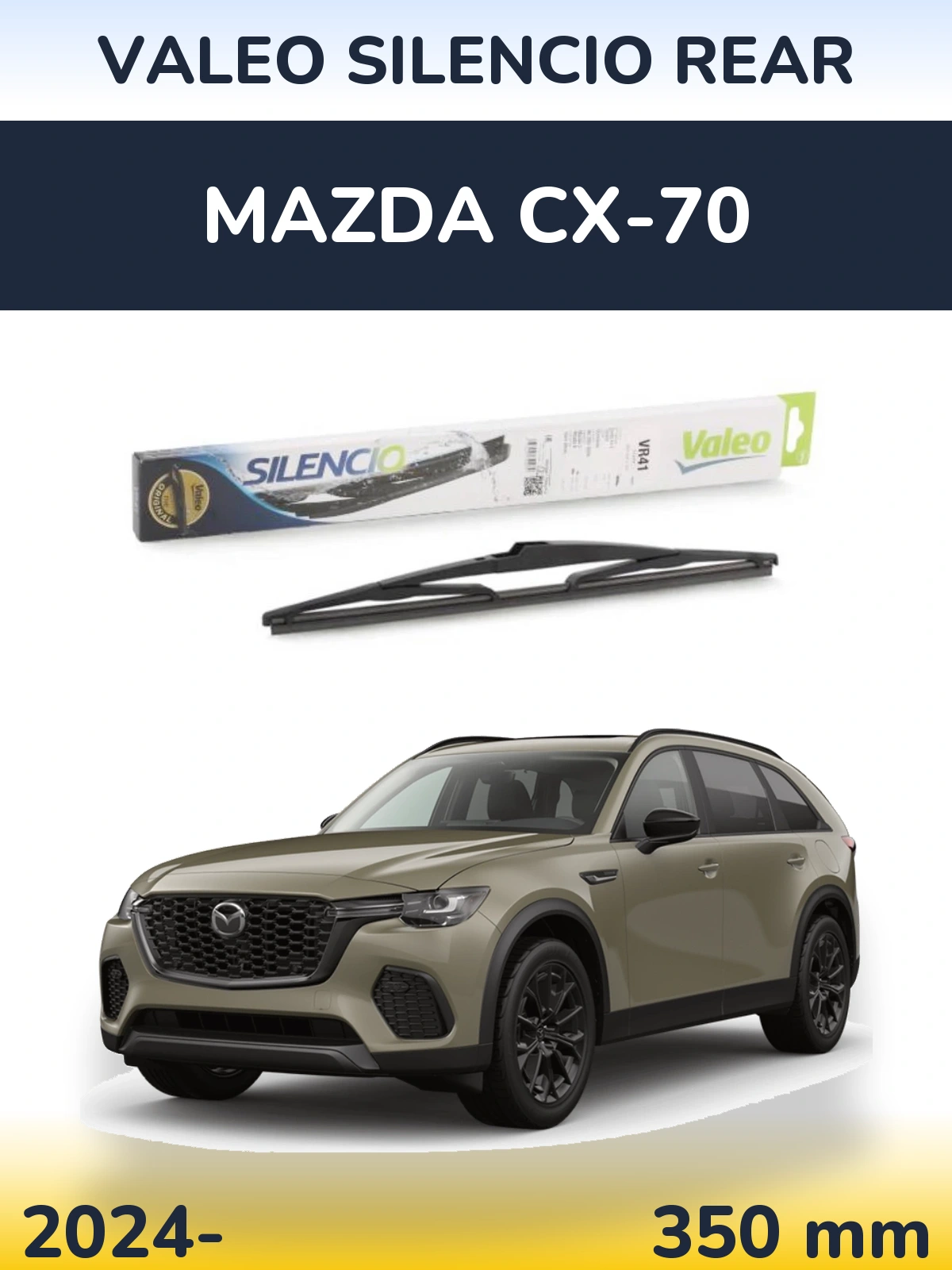 Rear wiper blade Valeo Silencio Rear 345 mm for Mazda CX-70 2024-2026