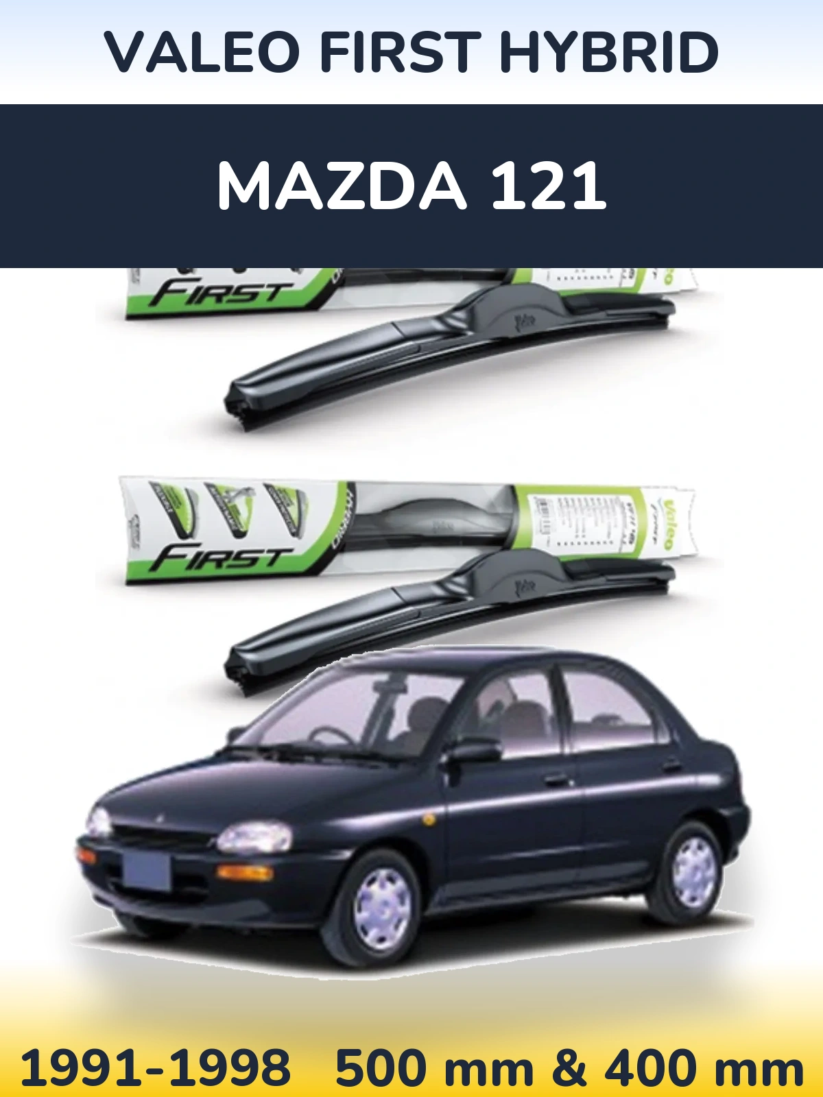 Комплект передних дворников Valeo First Hybrid 500 & 400 мм для Mazda 121 1991-1998