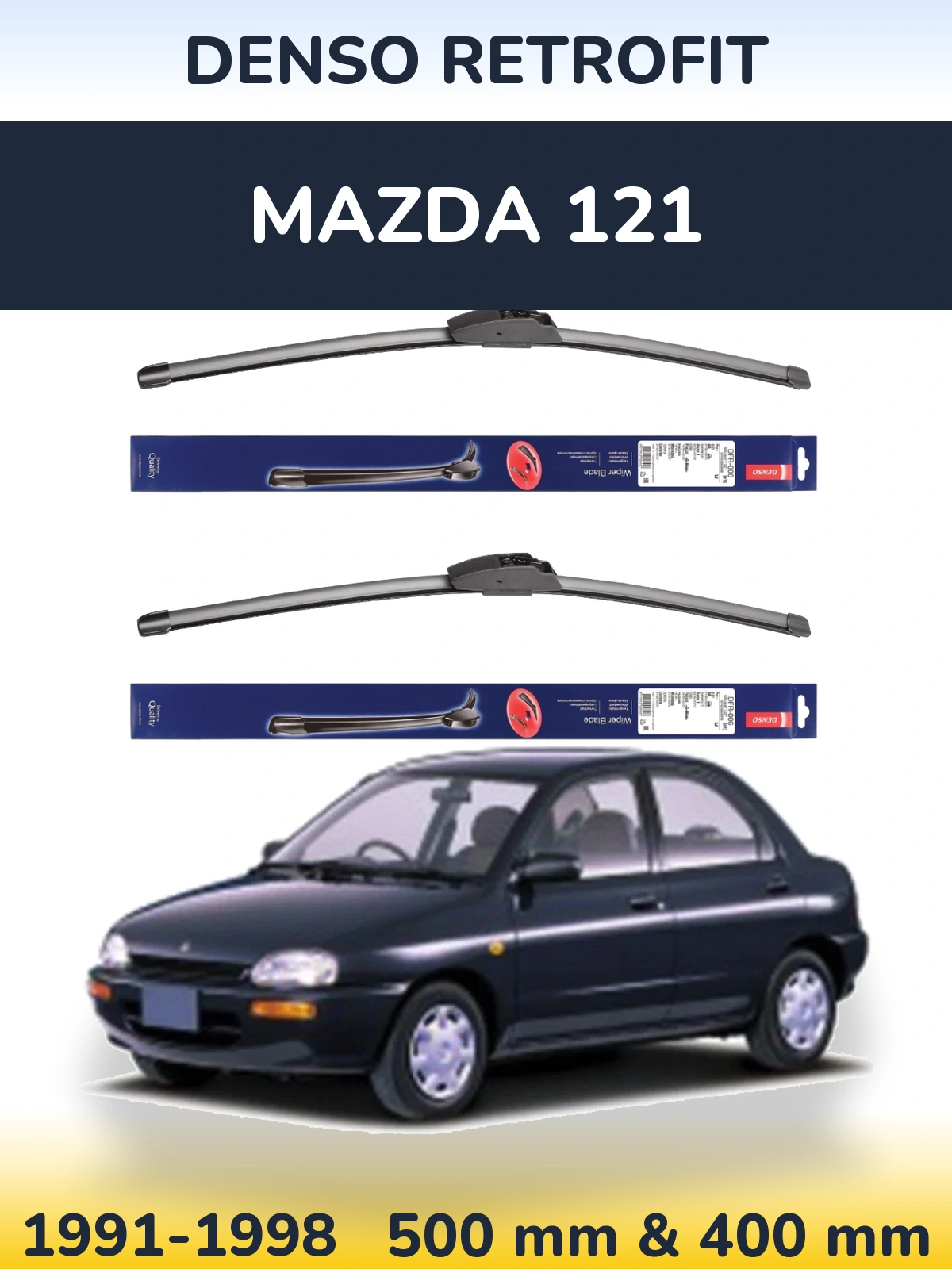 Комплект передних дворников Denso Retrofit 500 & 400 мм для Mazda 121 1991-1998