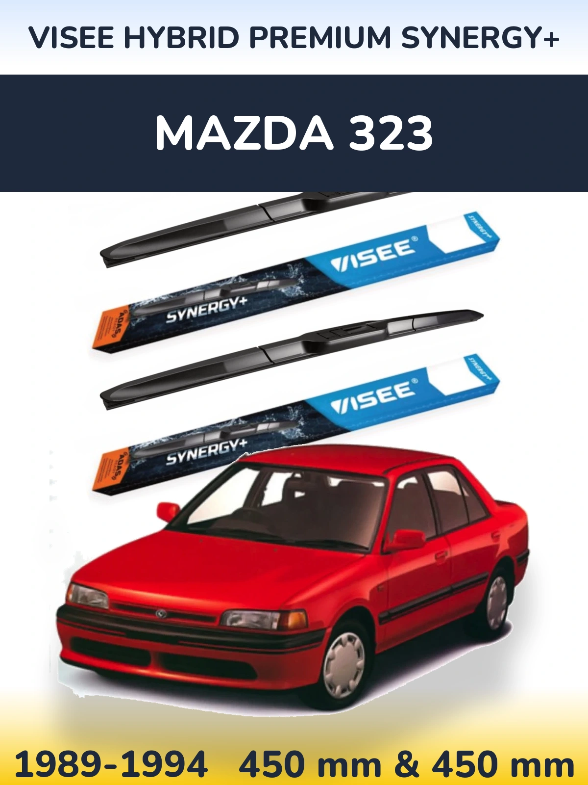 Комплект передніх щіток VISEE HYBRID PREMIUM SYNERGY+ 450 & 450 мм для Mazda 323 1989-1994