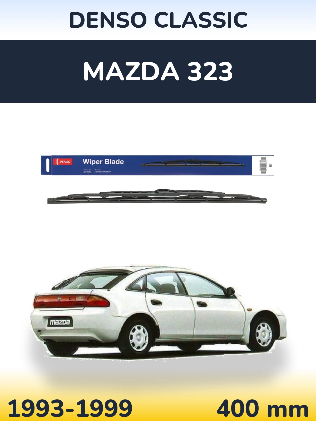 Rear wiper blade Denso Classic 400 mm for Mazda 323 1993-1999