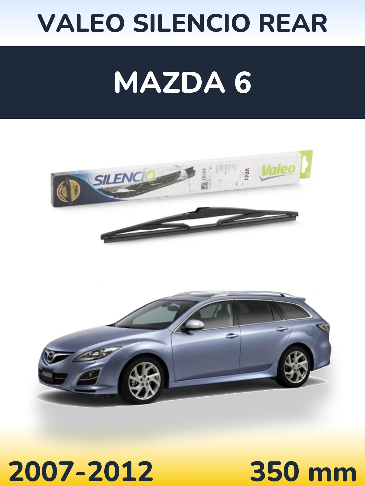 Rear wiper blade Valeo Silencio Rear 345 mm for Mazda 6 2007-2012