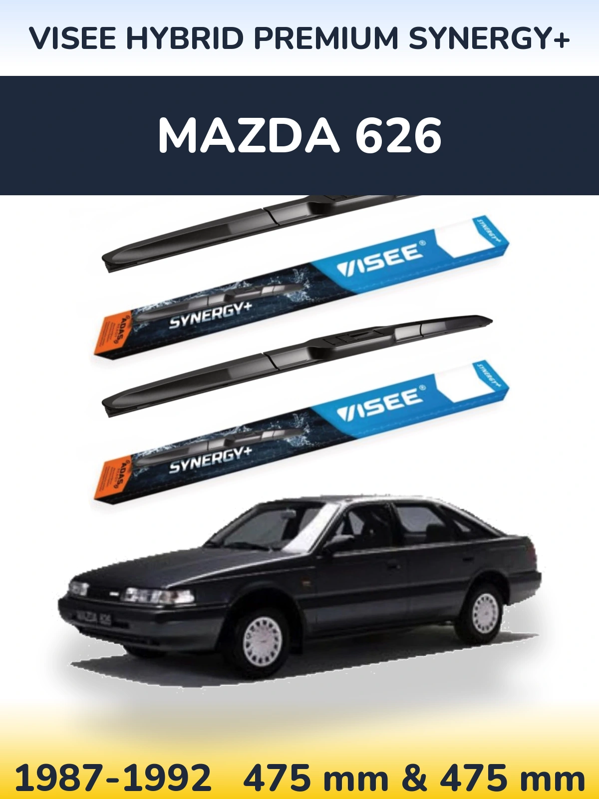 Комплект передних дворников VISEE HYBRID PREMIUM SYNERGY+ 475 & 475 мм для Mazda 626 1987-1992