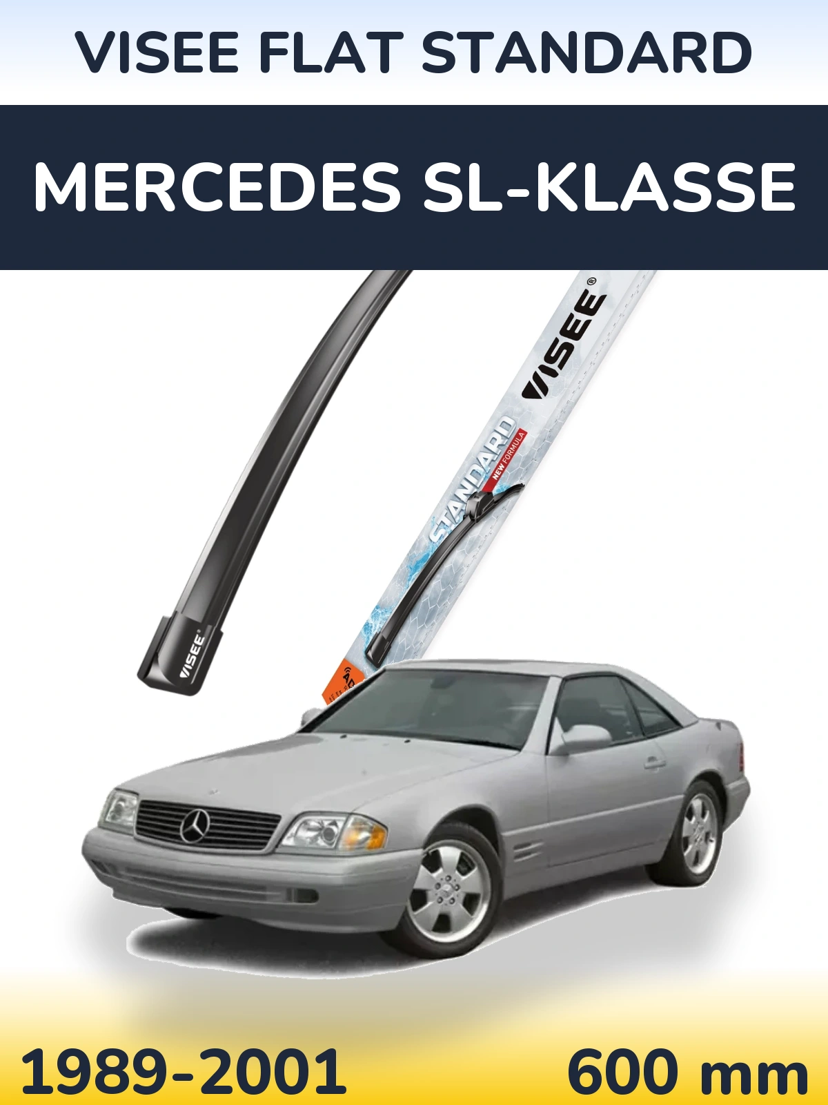 Front wiper blade VISEE FLAT STANDARD 600 mm for Mercedes SL-Klasse 1989-2001