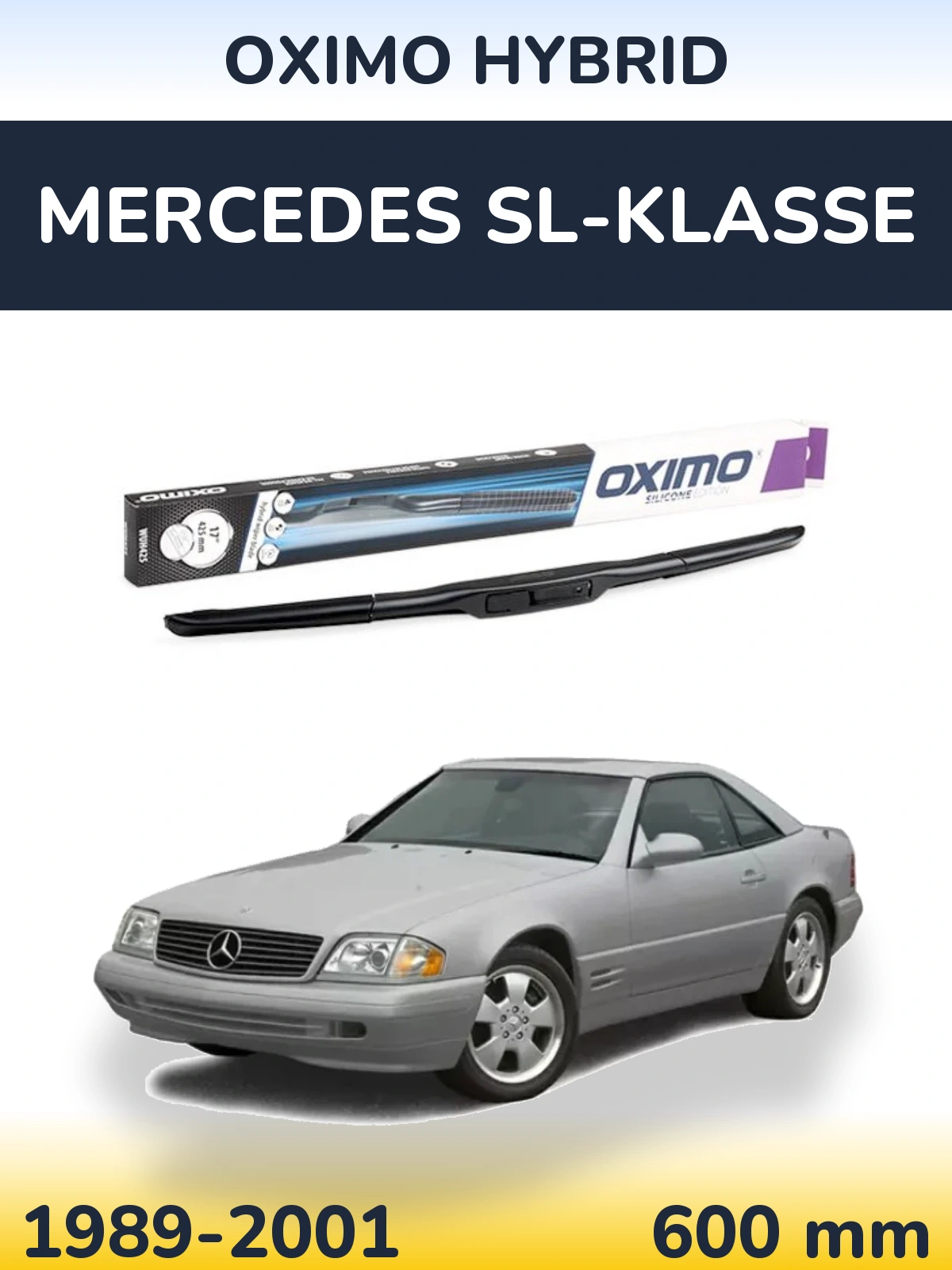 Front wiper blade Oximo Hybrid 600 mm for Mercedes SL-Klasse 1989-2001