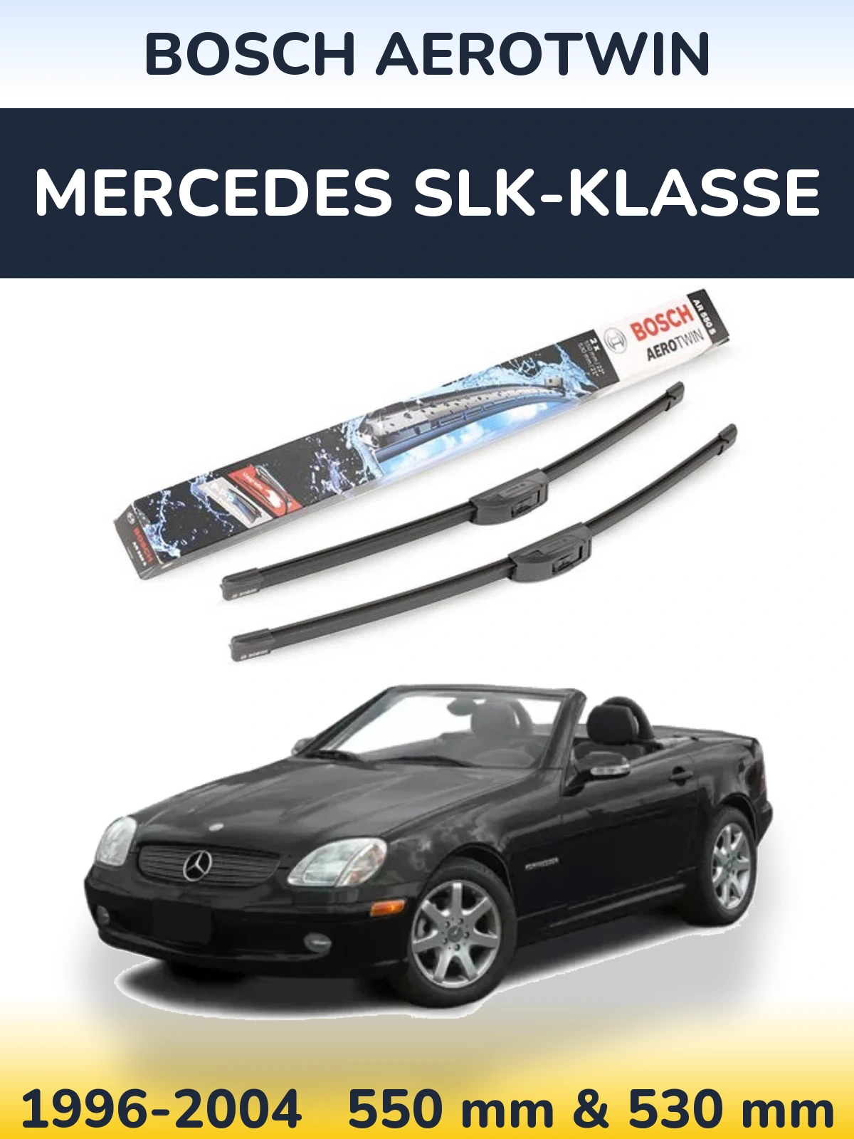 Комплект передніх щіток BOSCH AeroTwin 550 & 530 мм для Mercedes SLK-Klasse 1996-2004