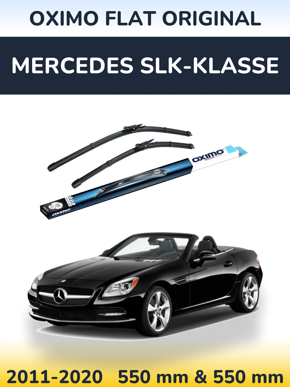 Комплект передніх щіток Oximo Flat Original 550 & 550 мм для Mercedes SLK-Klasse 2011-2020
