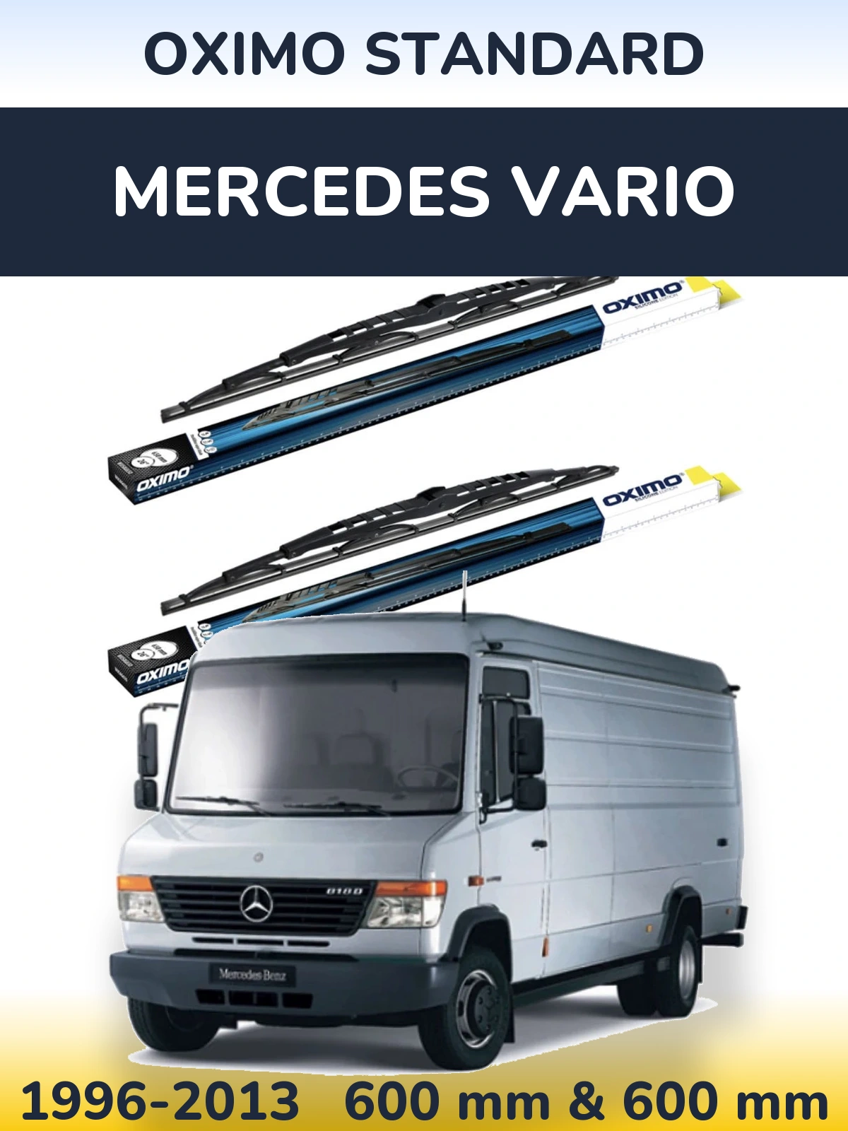 Front wiper blade set Oximo Standard 600 & 600 mm for Mercedes Vario 1996-2013