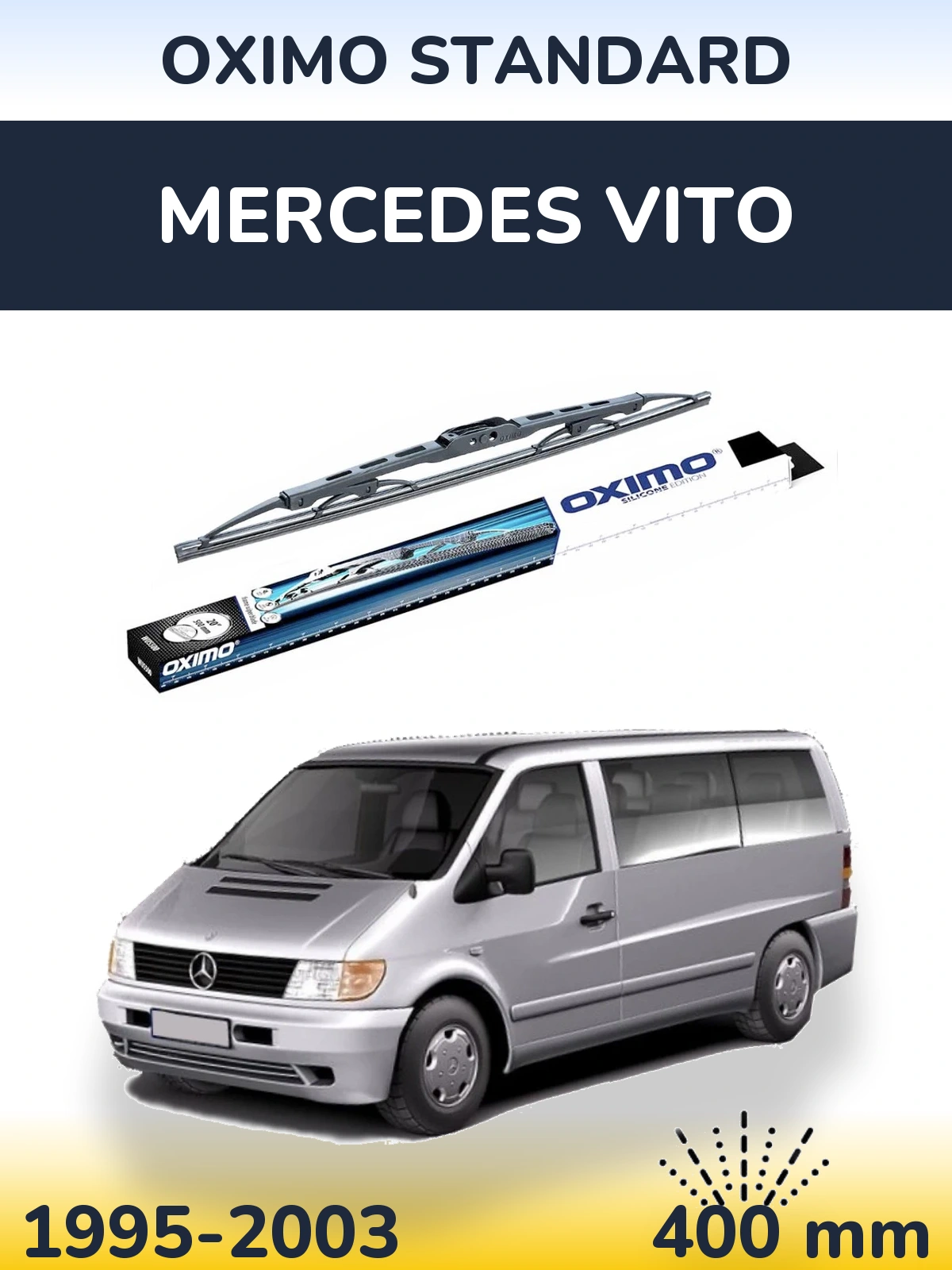 Rear wiper blade Oximo Standard 400 mm for Mercedes Vito 1995-2003