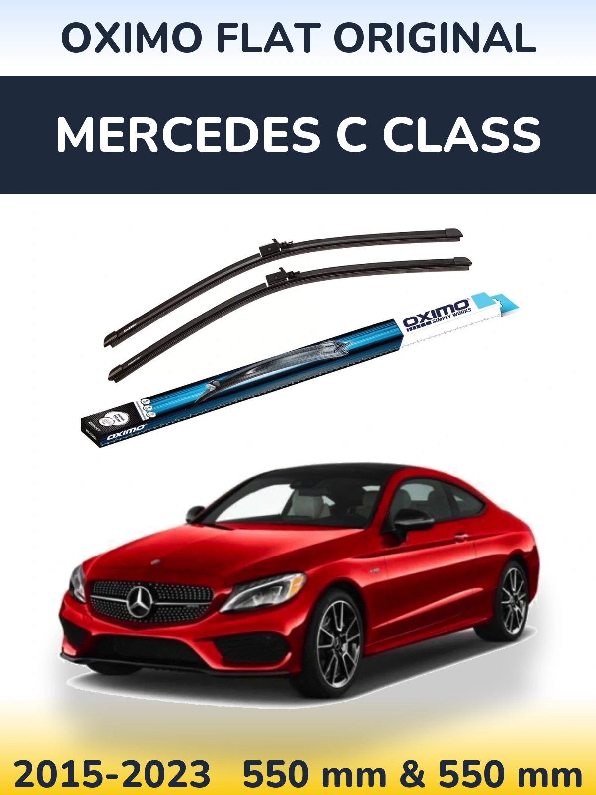 Комплект передних дворников Oximo Flat Original 550 & 550 мм для Mercedes C Class 2015-2023